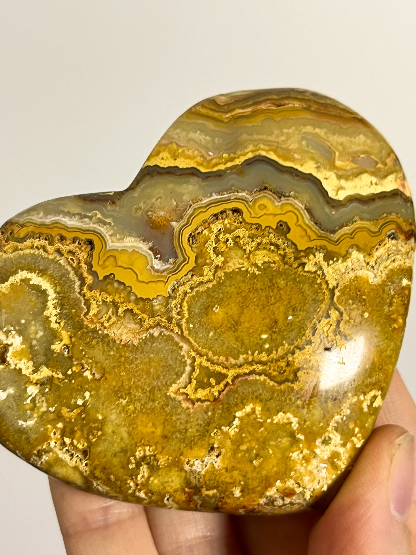 Golden Crazy Lace Agate Heart Palmstone #5