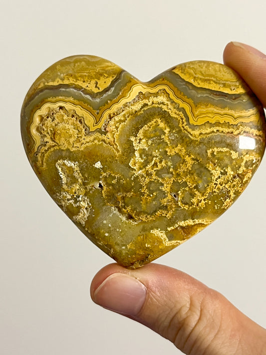 Golden Crazy Lace Agate Heart Palmstone #6