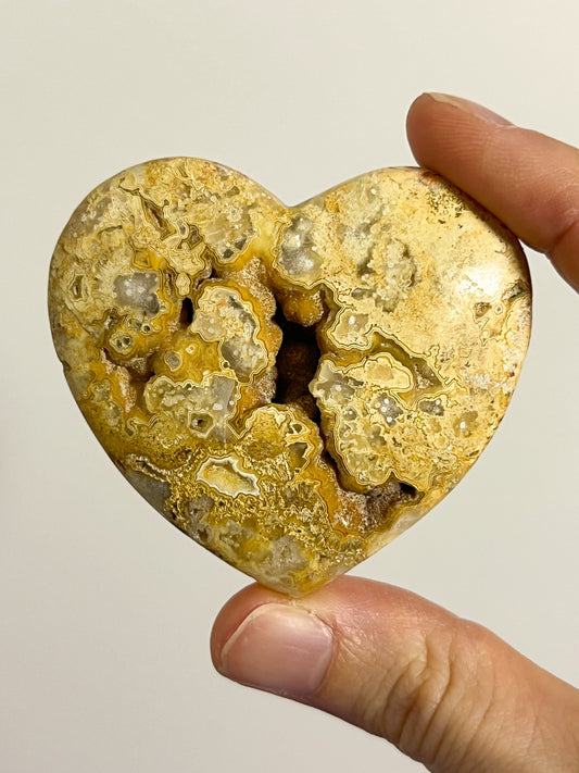 Golden Crazy Lace Agate Heart Palmstone #7