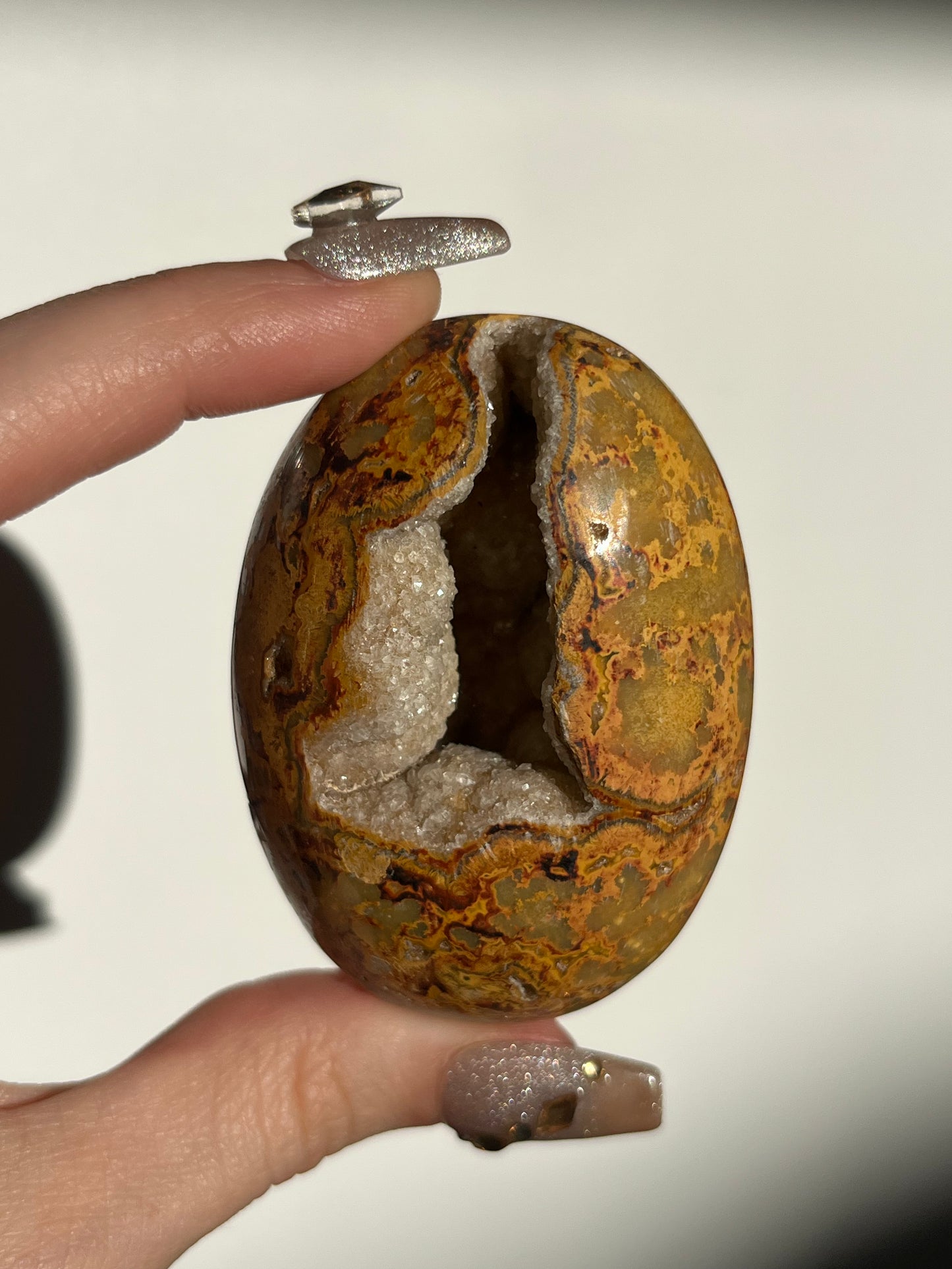 Golden Lace Agate Oval Palmstone A