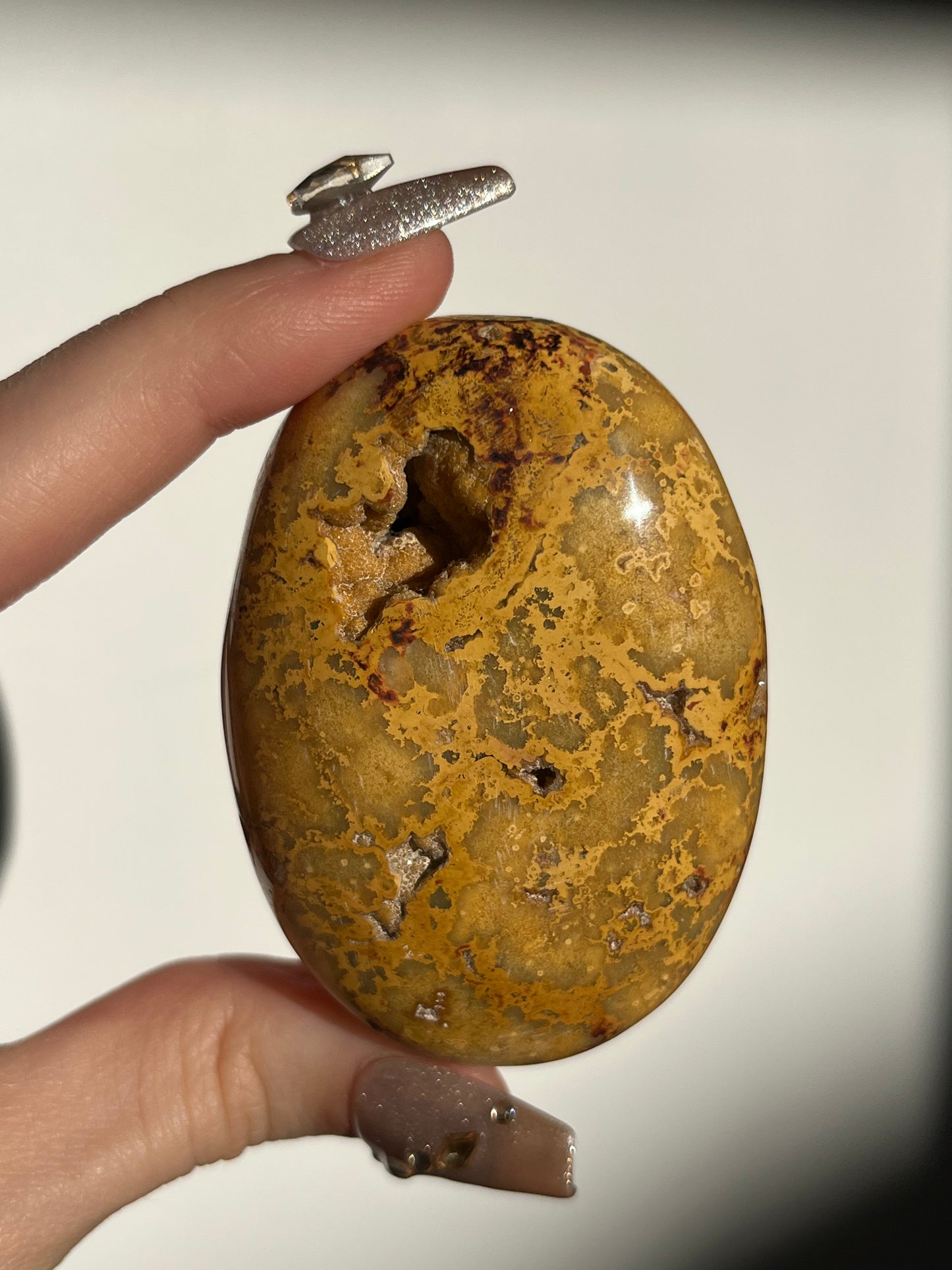 Golden Lace Agate Oval Palmstone C