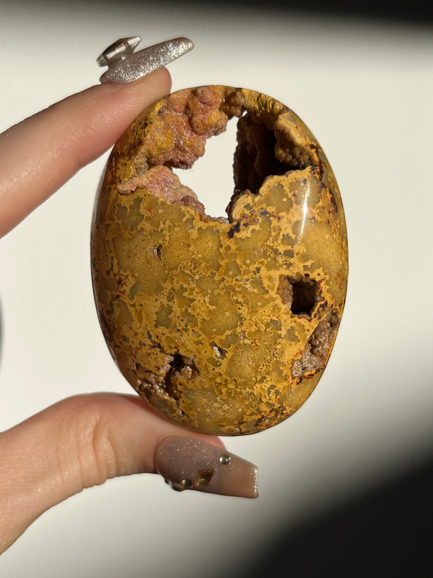 Golden Lace Agate Oval Palmstone G