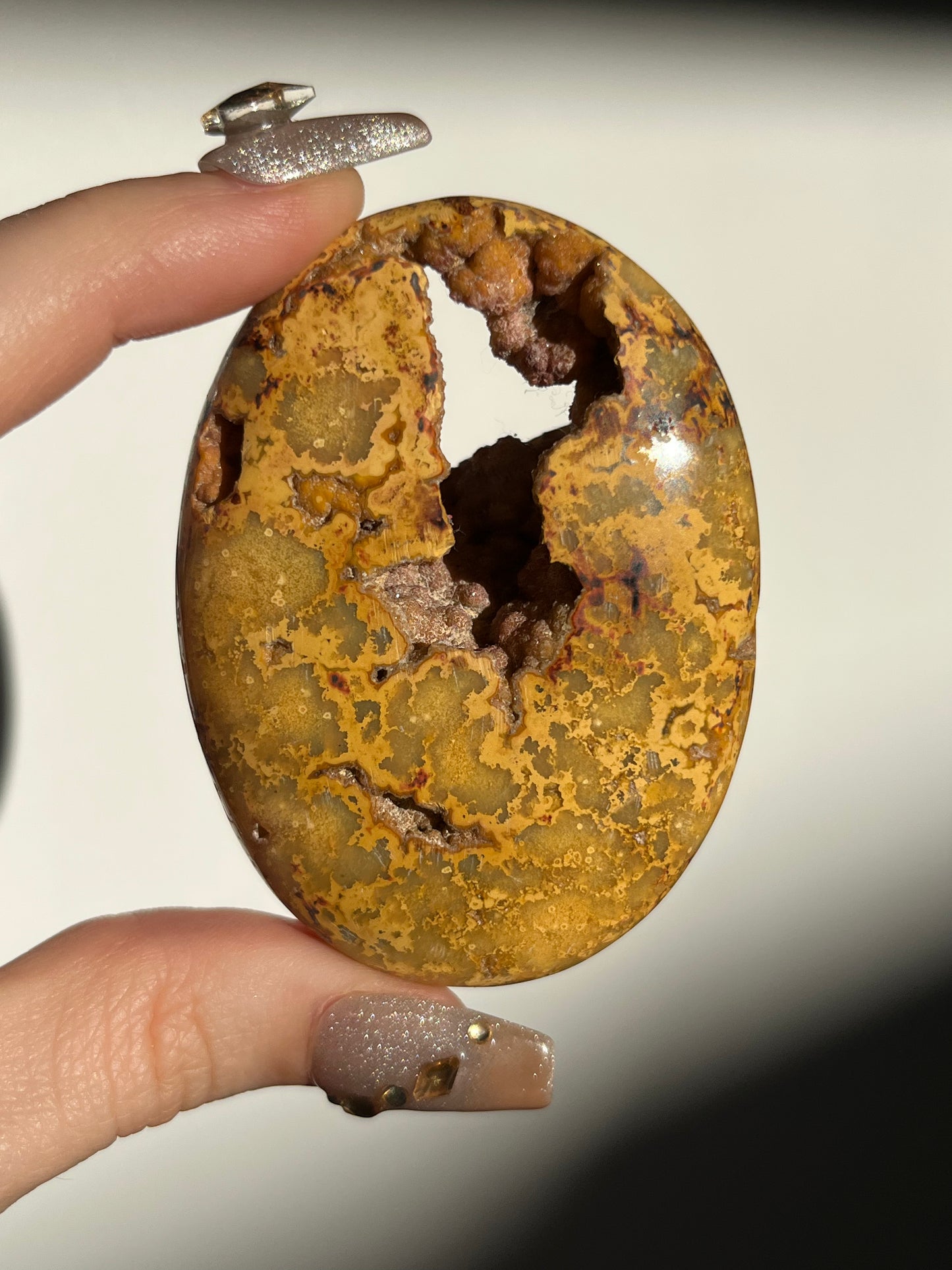 Golden Lace Agate Oval Palmstone G