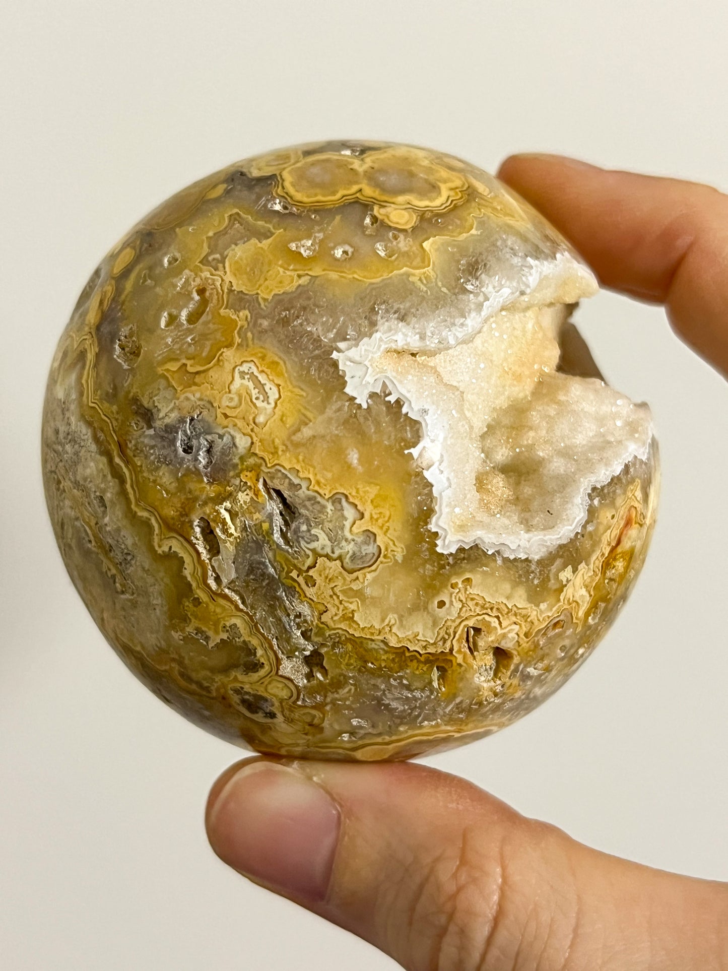 Golden Crazy Lace Agate Sphere #1