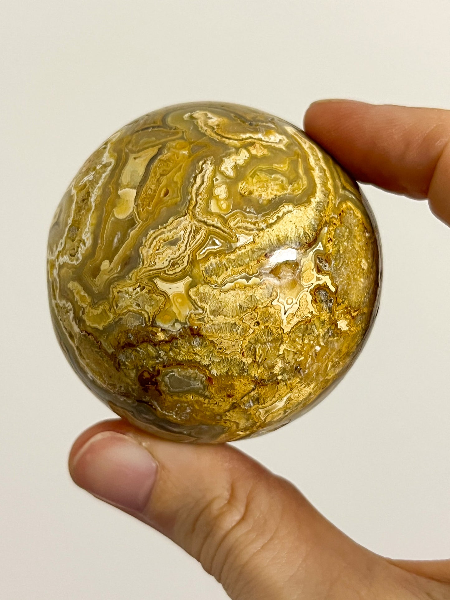 Golden Crazy Lace Agate Sphere #6