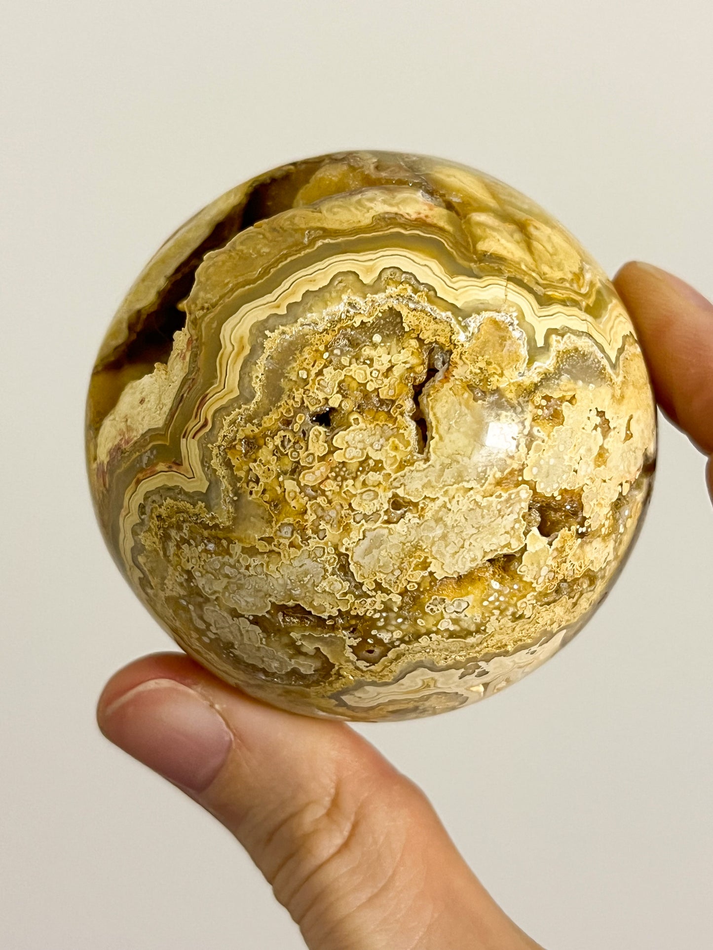 Golden Crazy Lace Agate Sphere #11