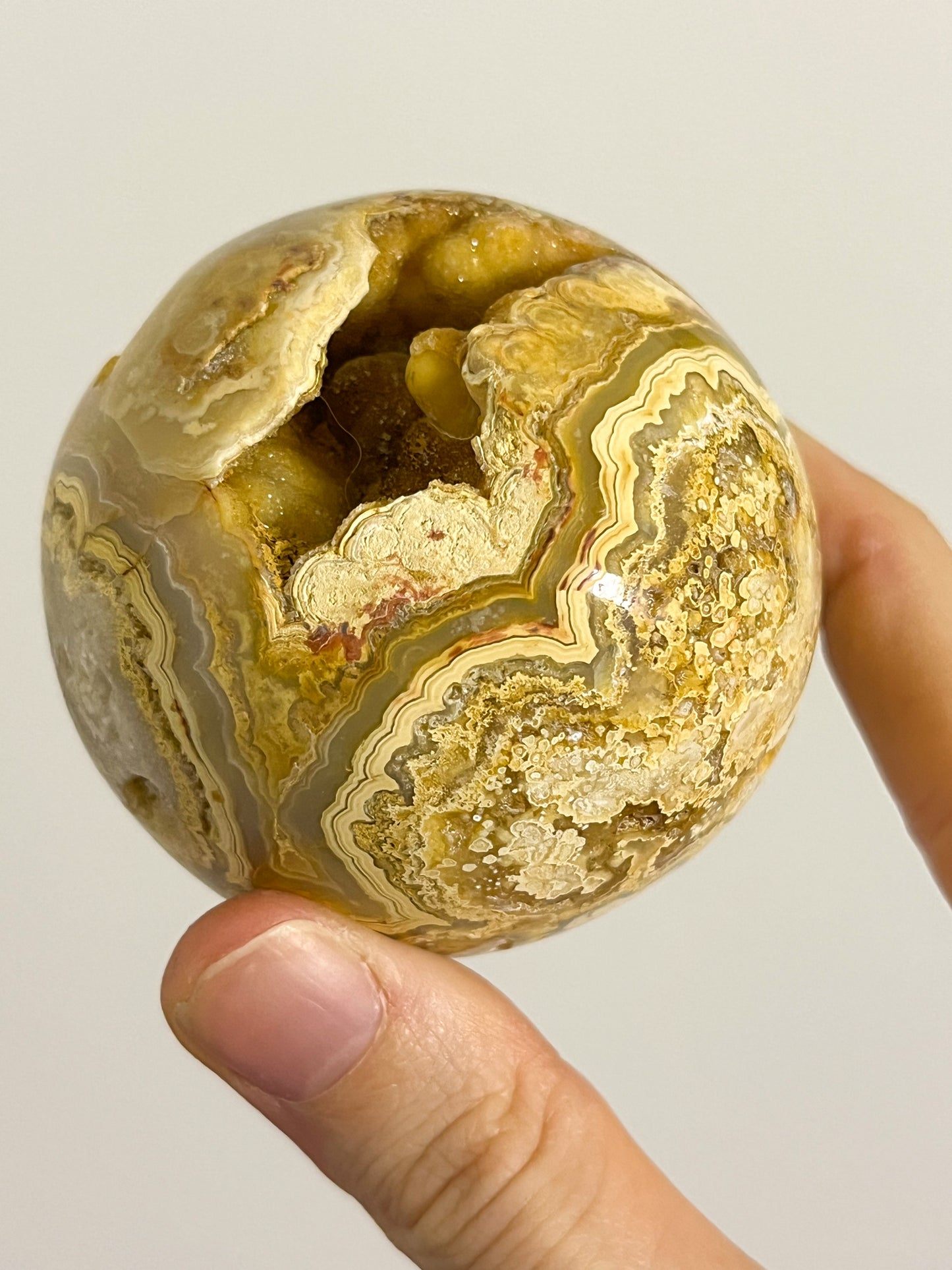 Golden Crazy Lace Agate Sphere #11