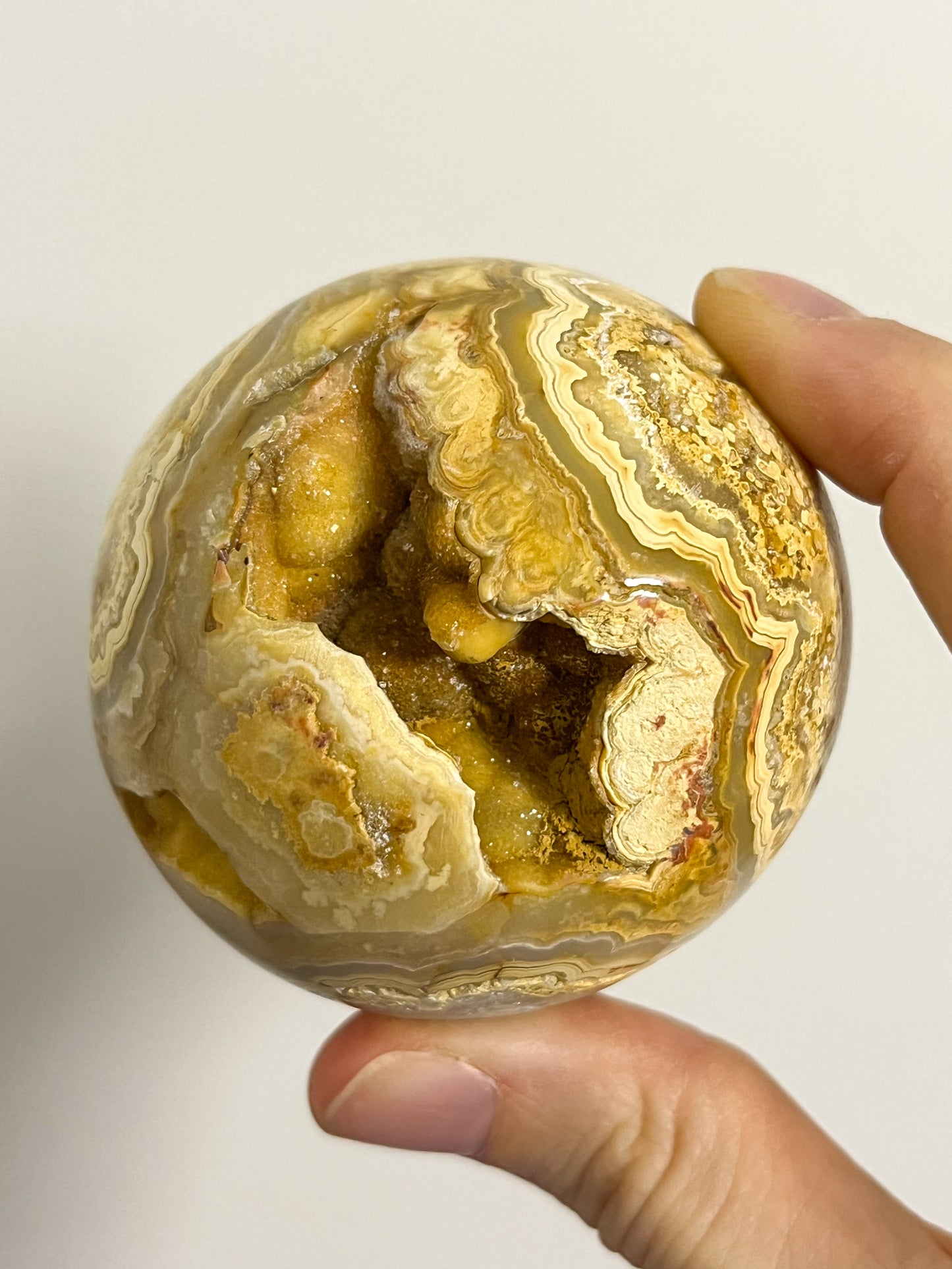 Golden Crazy Lace Agate Sphere #11