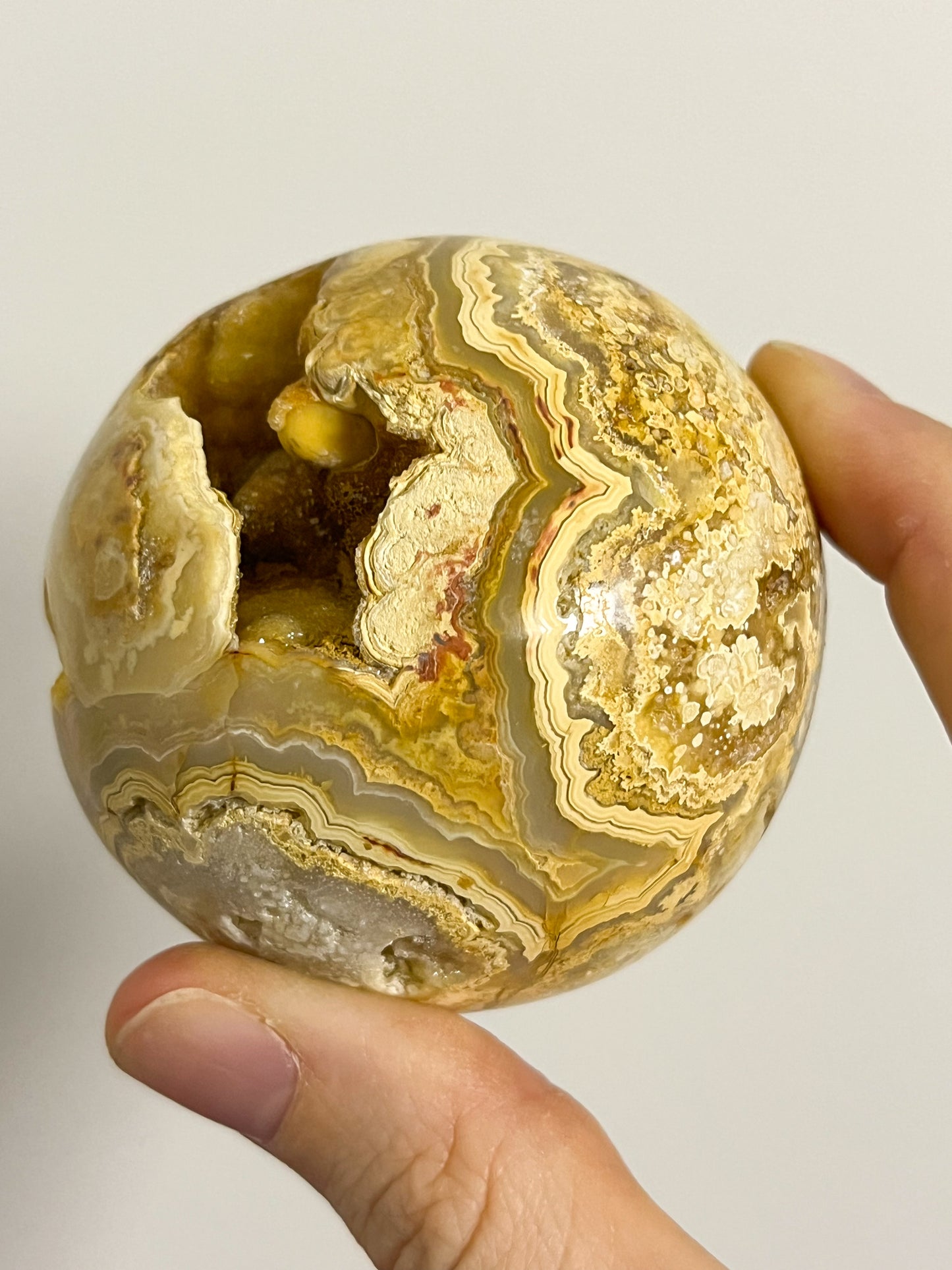 Golden Crazy Lace Agate Sphere #11