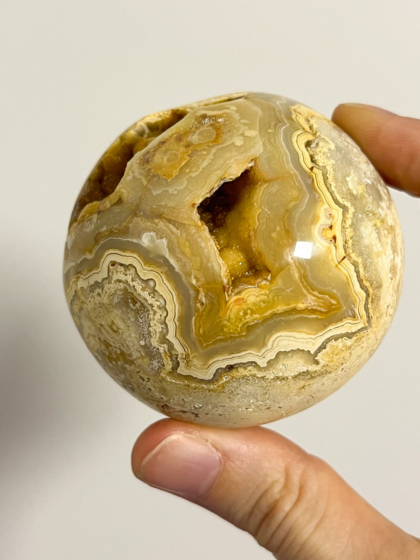 Golden Crazy Lace Agate Sphere #11