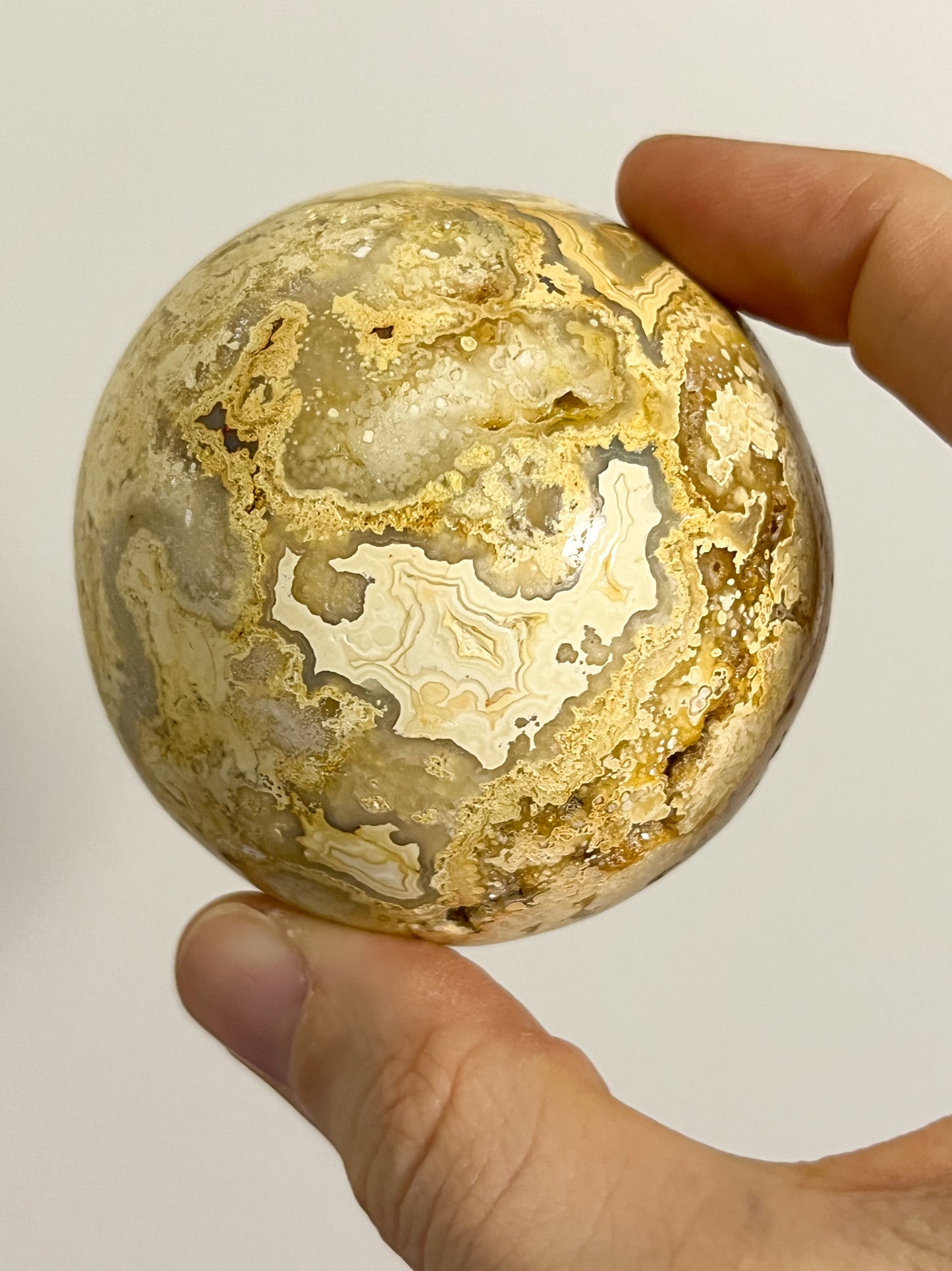 Golden Crazy Lace Agate Sphere #11