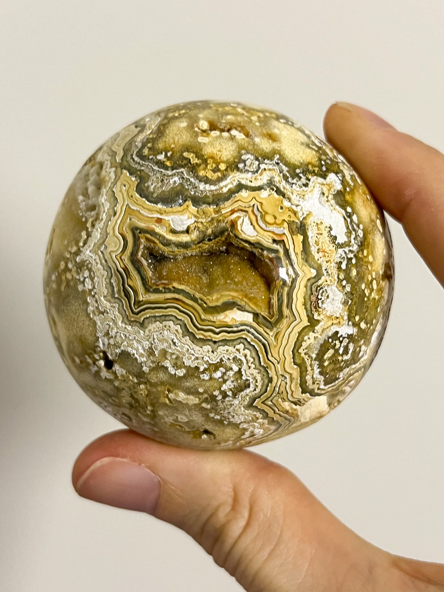 Golden Crazy Lace Agate Sphere #12