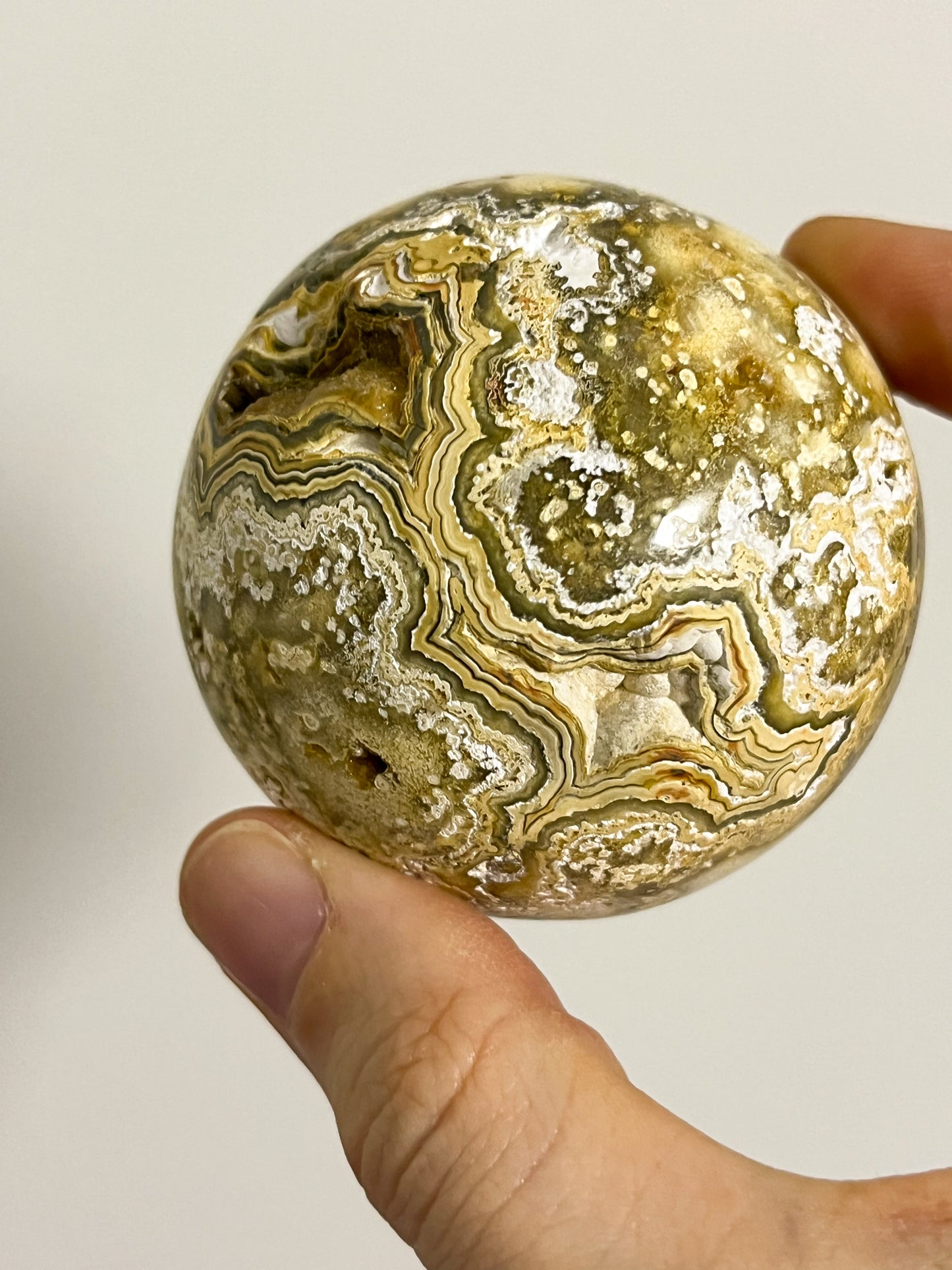 Golden Crazy Lace Agate Sphere #12