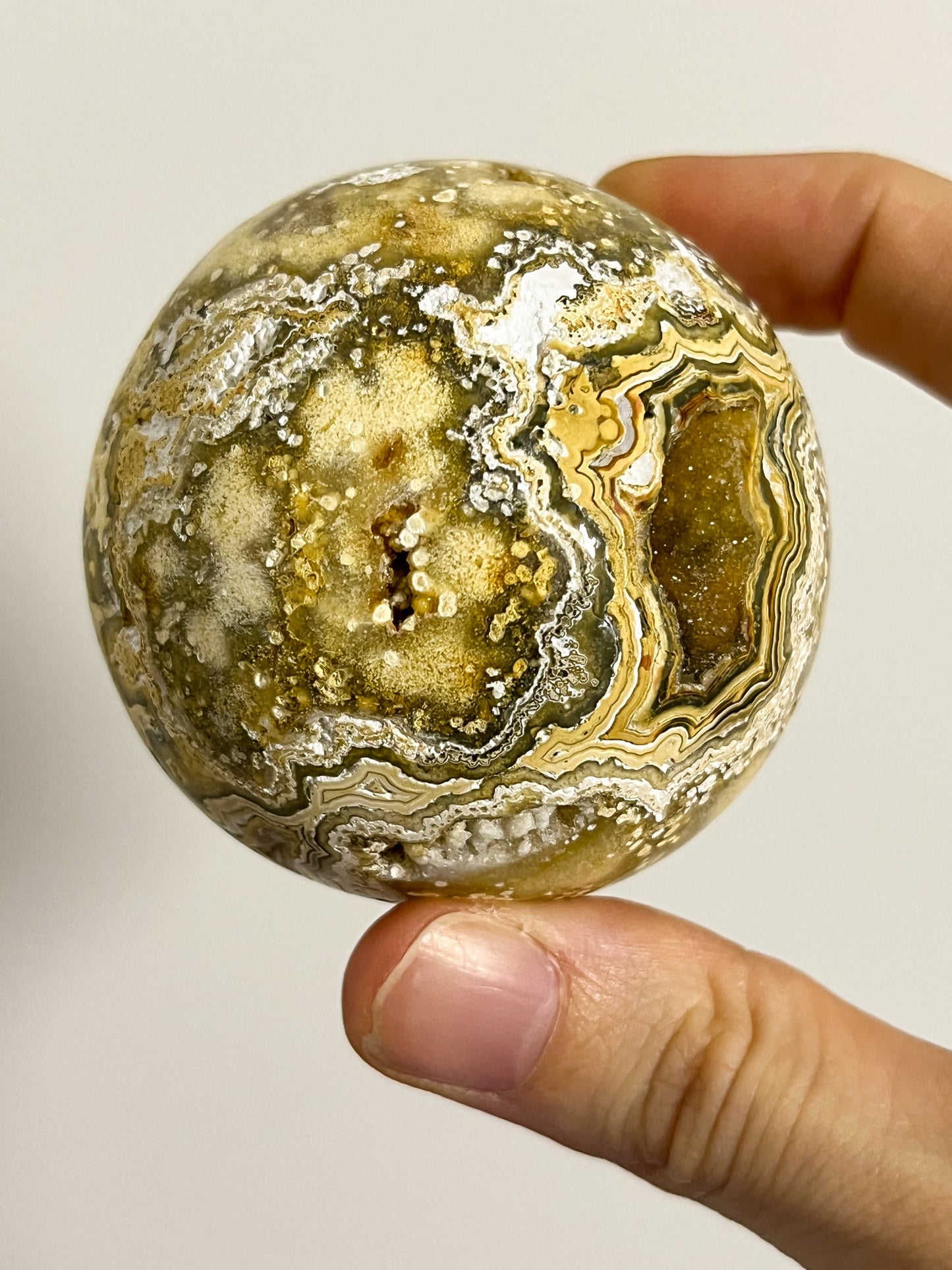 Golden Crazy Lace Agate Sphere #12