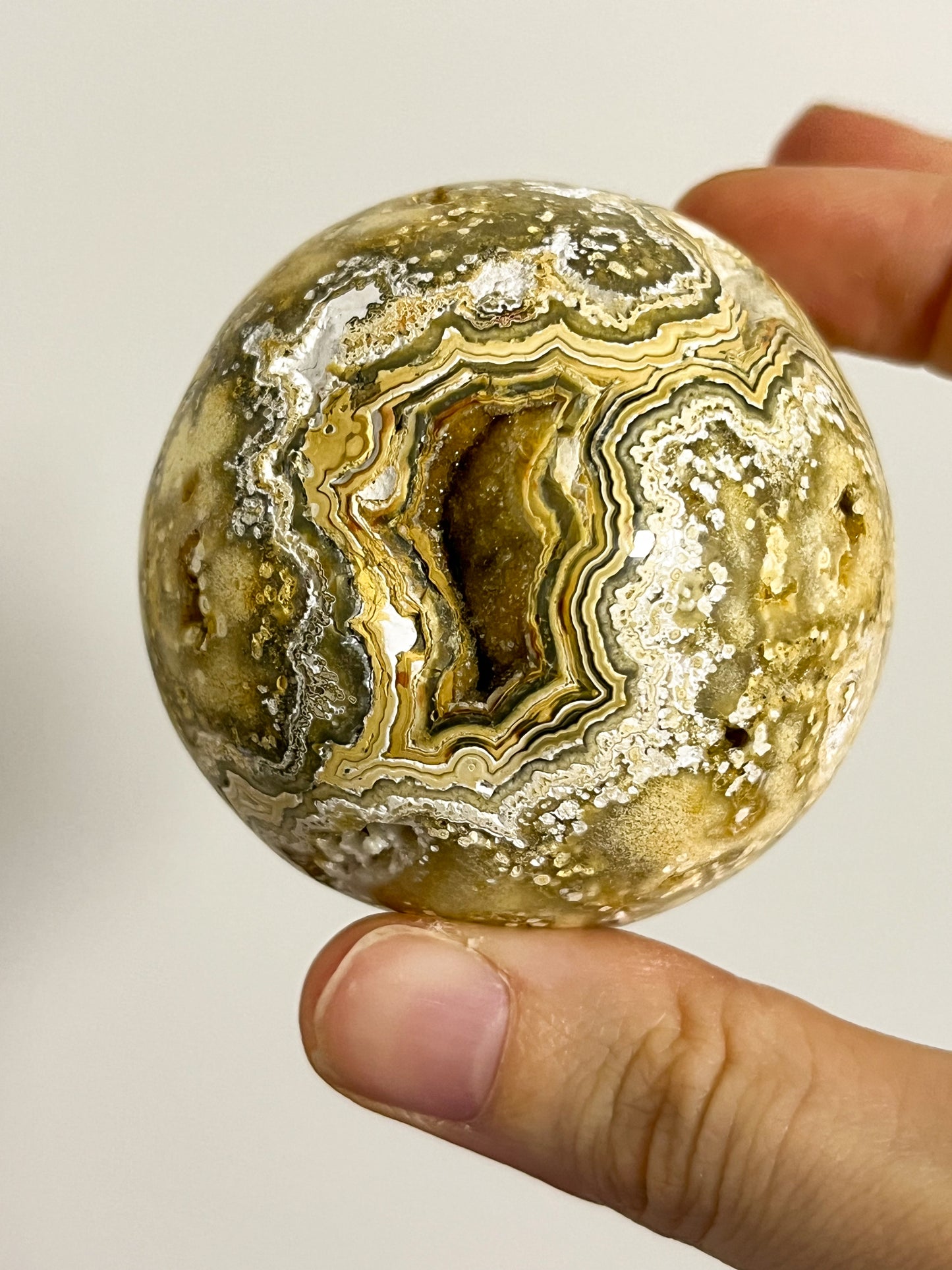 Golden Crazy Lace Agate Sphere #12