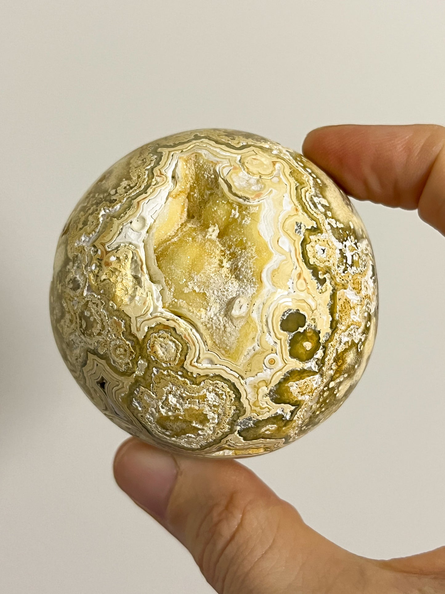 Golden Crazy Lace Agate Sphere #12