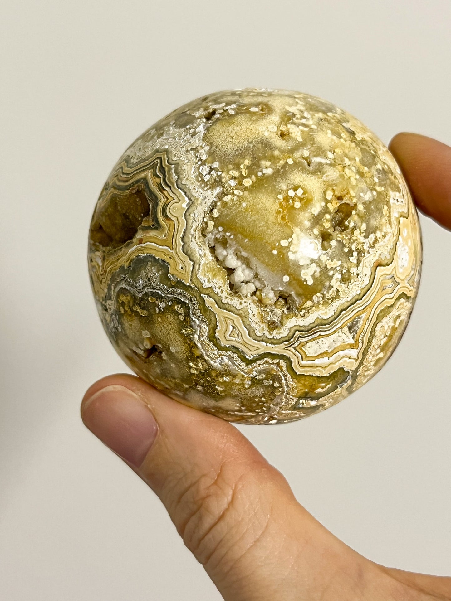 Golden Crazy Lace Agate Sphere #12