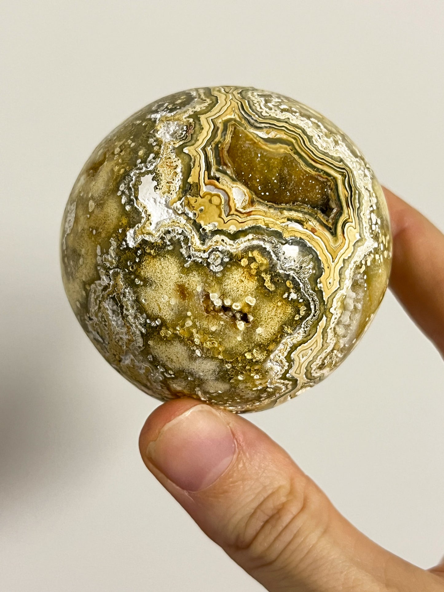 Golden Crazy Lace Agate Sphere #12