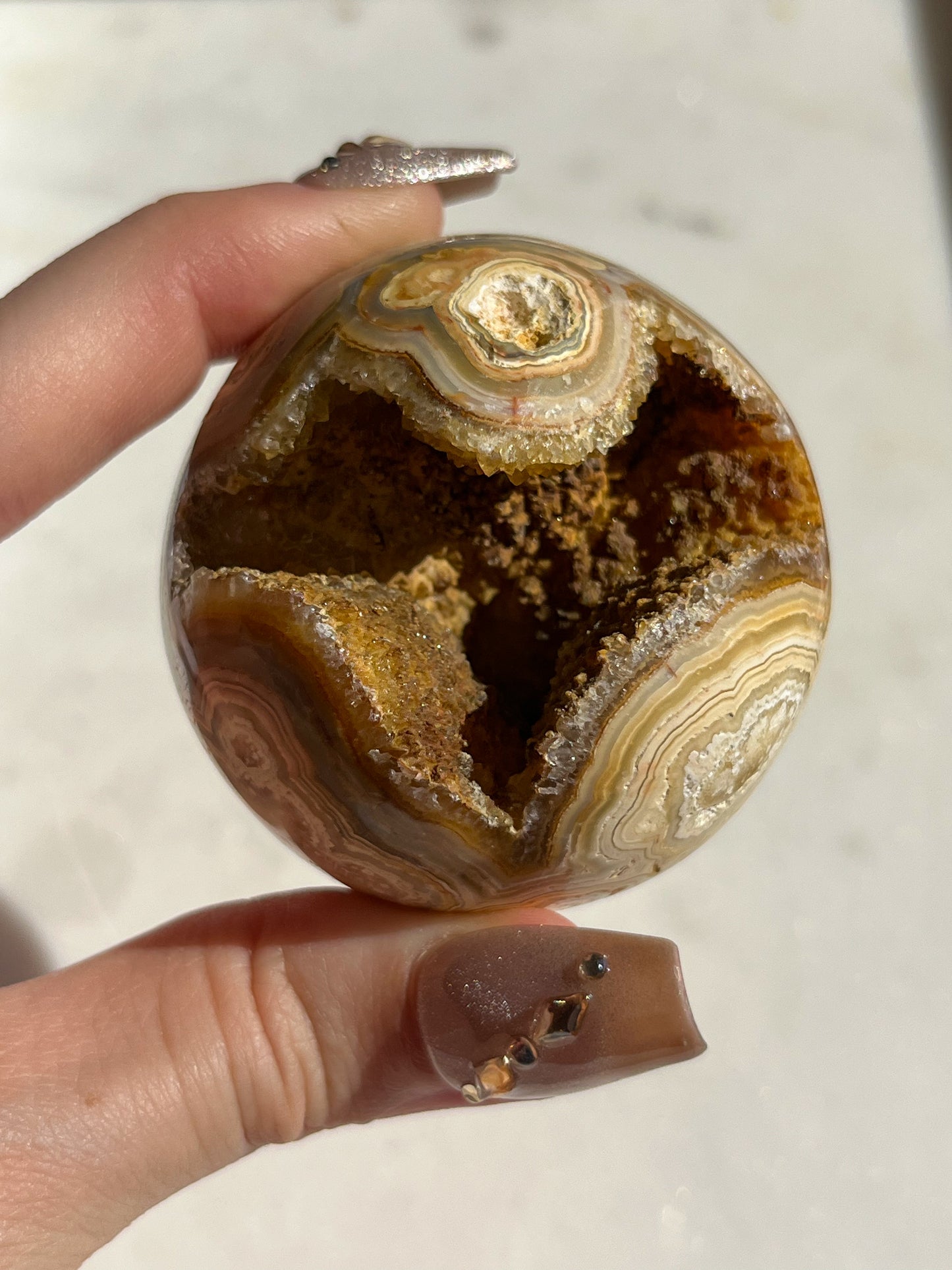 Golden Crazy Lace Agate Sphere #A