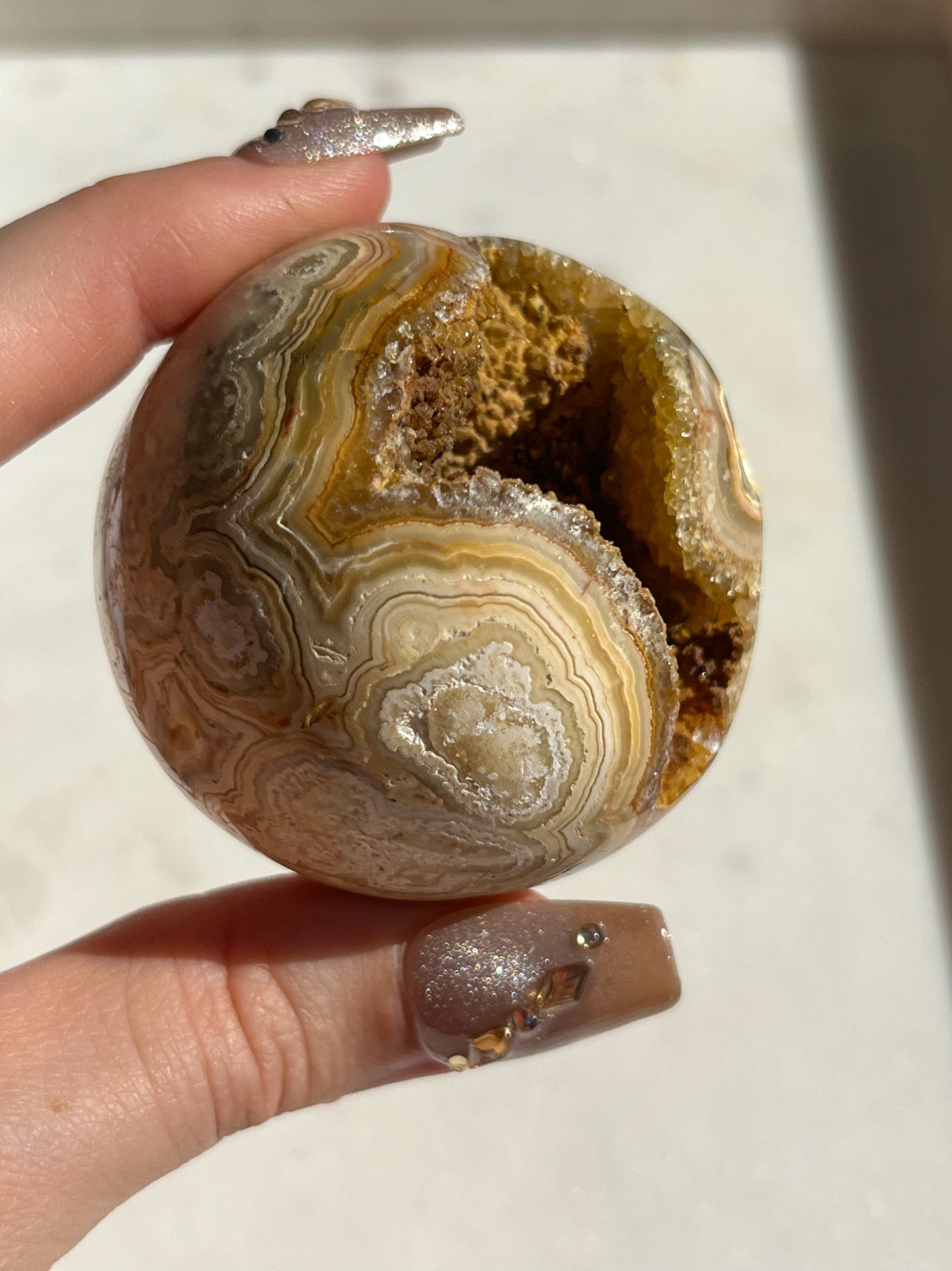 Golden Crazy Lace Agate Sphere #A