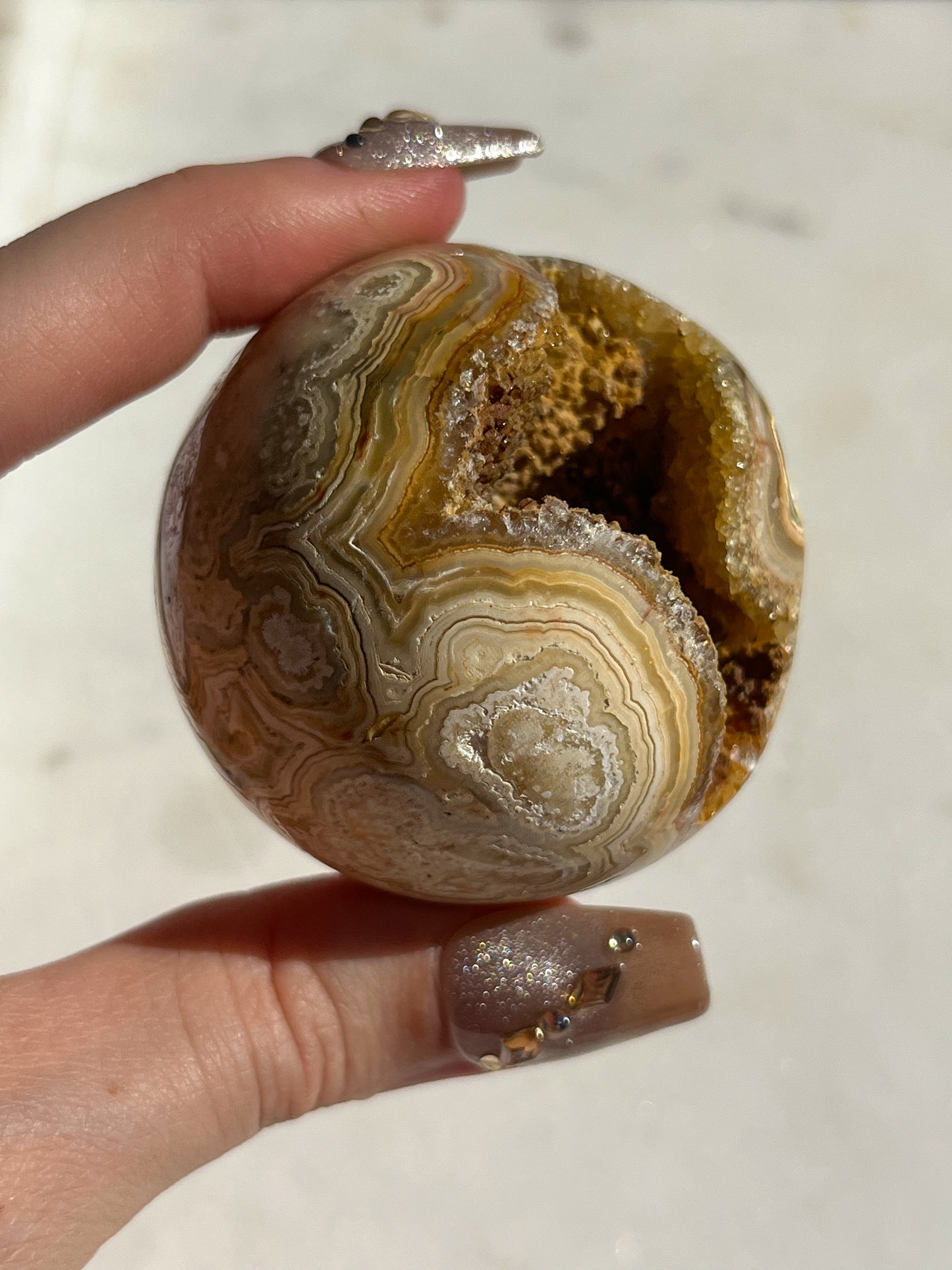 Golden Crazy Lace Agate Sphere #A