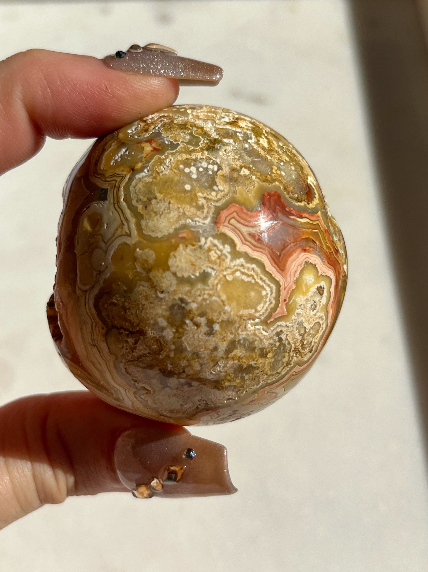 Golden Crazy Lace Agate Sphere #A