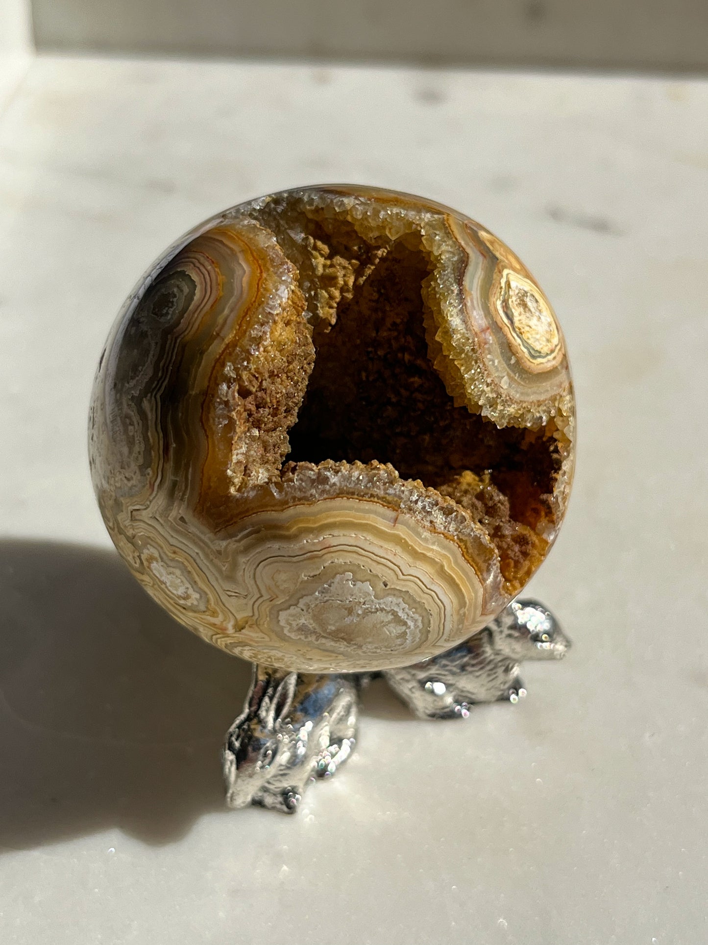 Golden Crazy Lace Agate Sphere #A