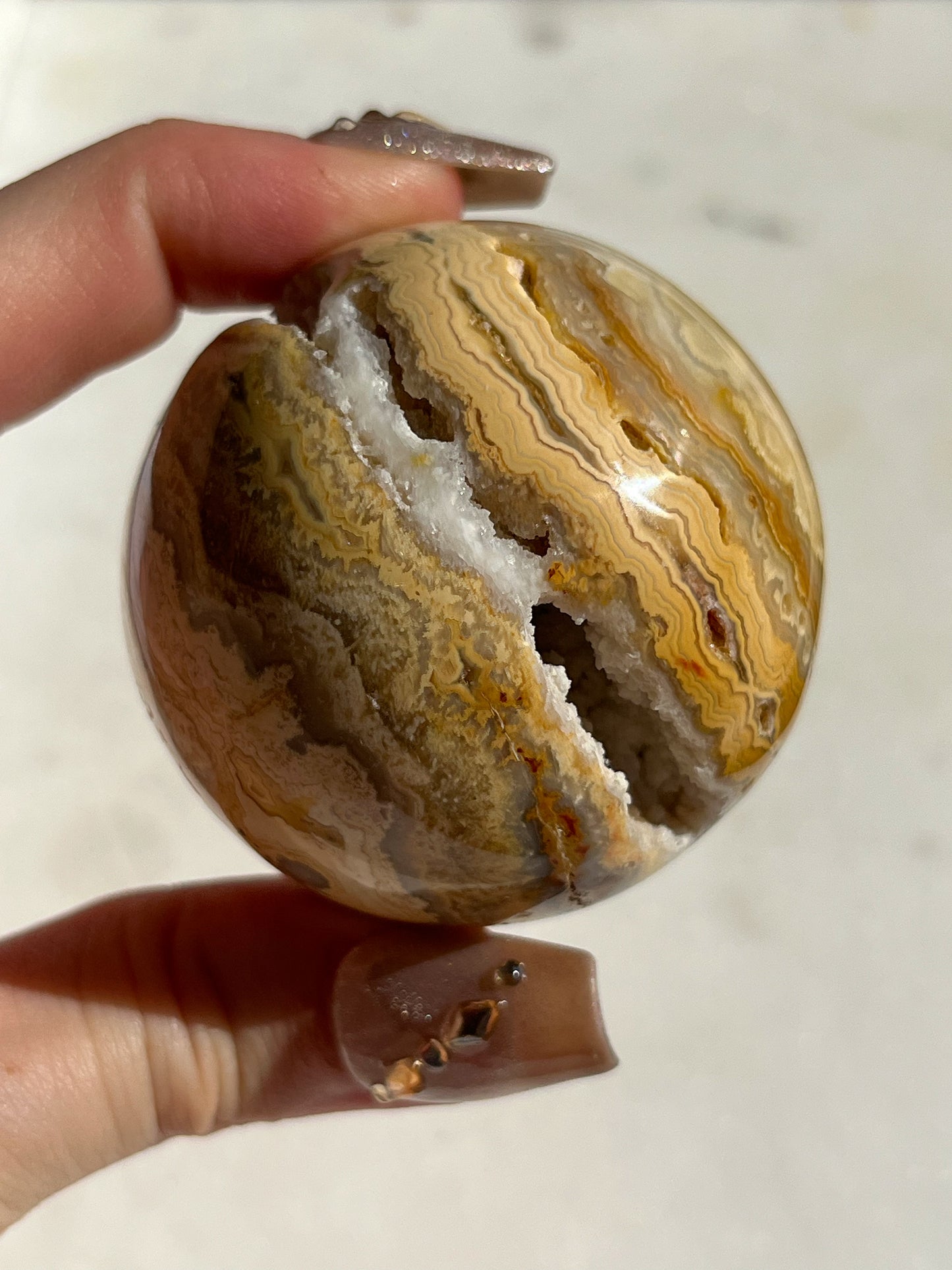 Golden Crazy Lace Agate Sphere #B