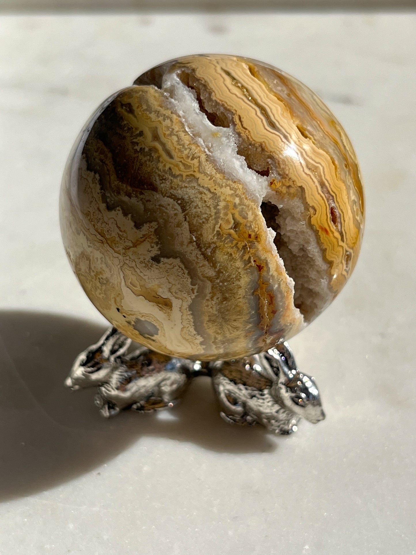 Golden Crazy Lace Agate Sphere #B