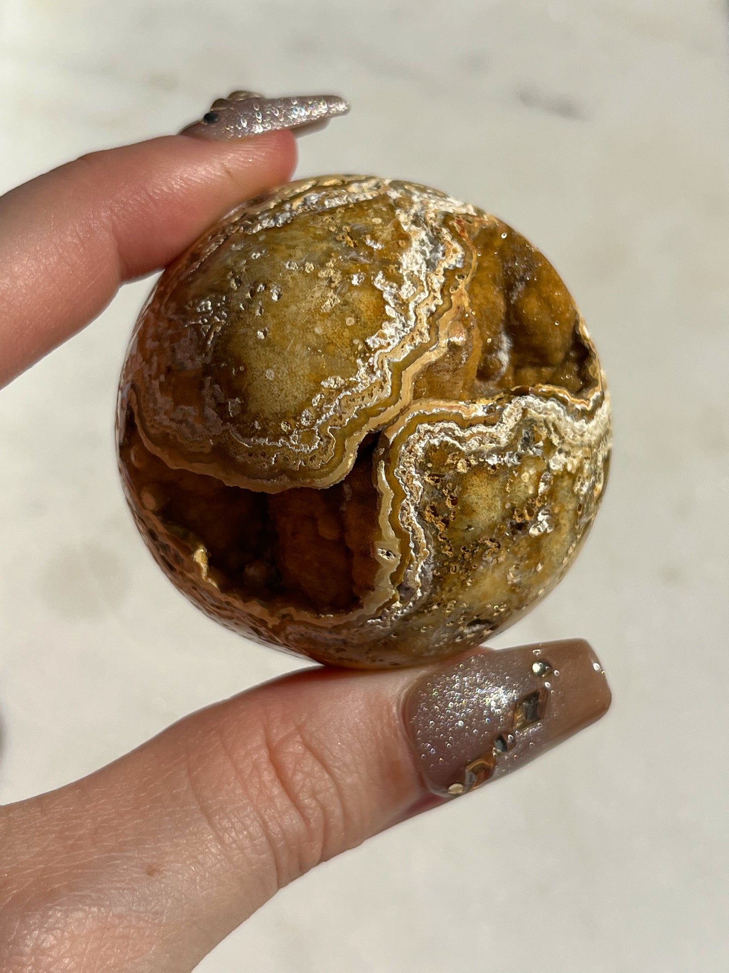 Golden Crazy Lace Agate Sphere #C