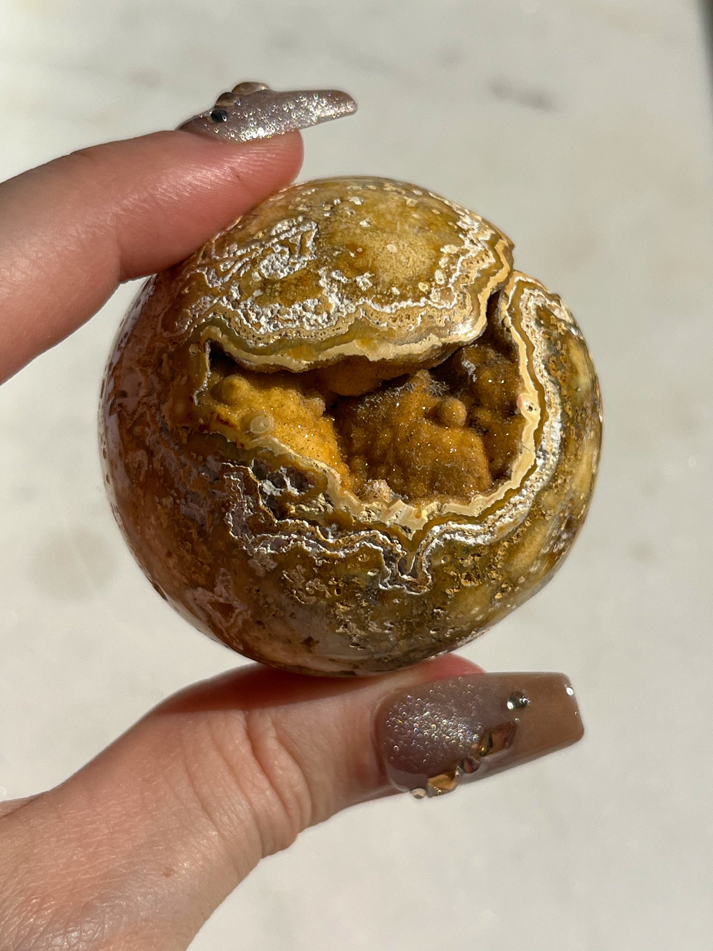 Golden Crazy Lace Agate Sphere #C