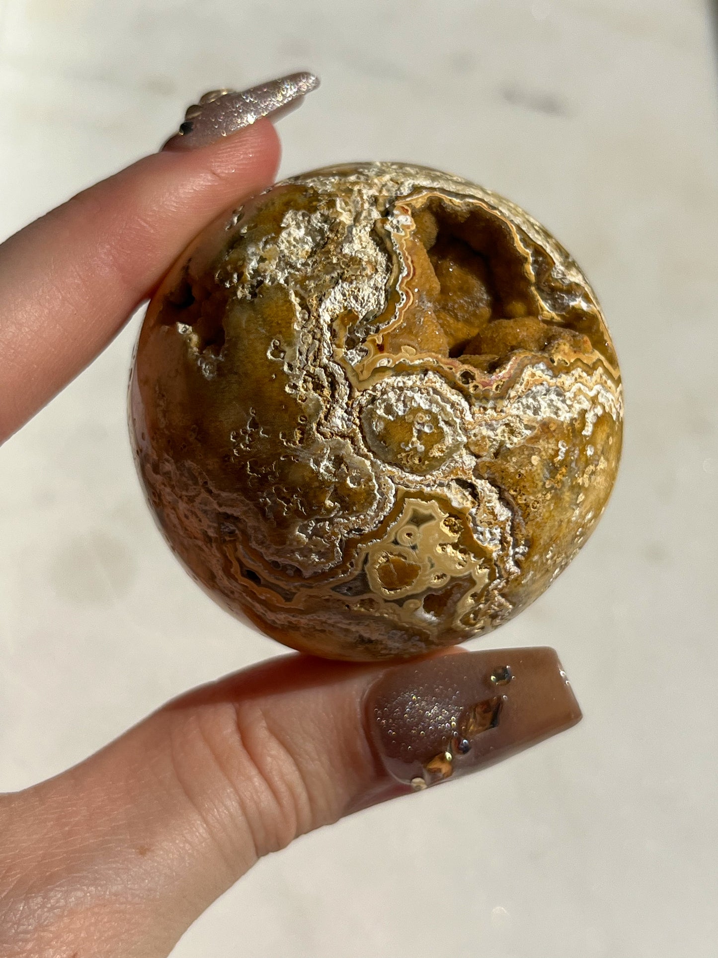 Golden Crazy Lace Agate Sphere #C