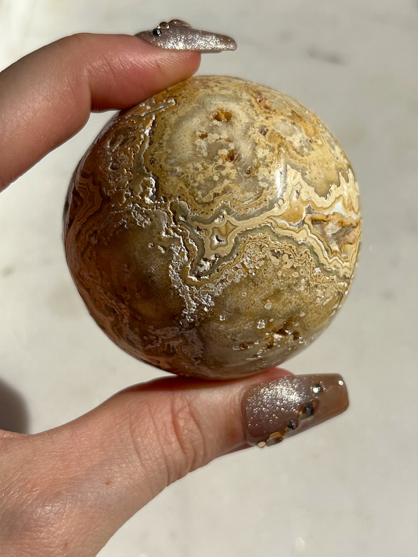 Golden Crazy Lace Agate Sphere #E