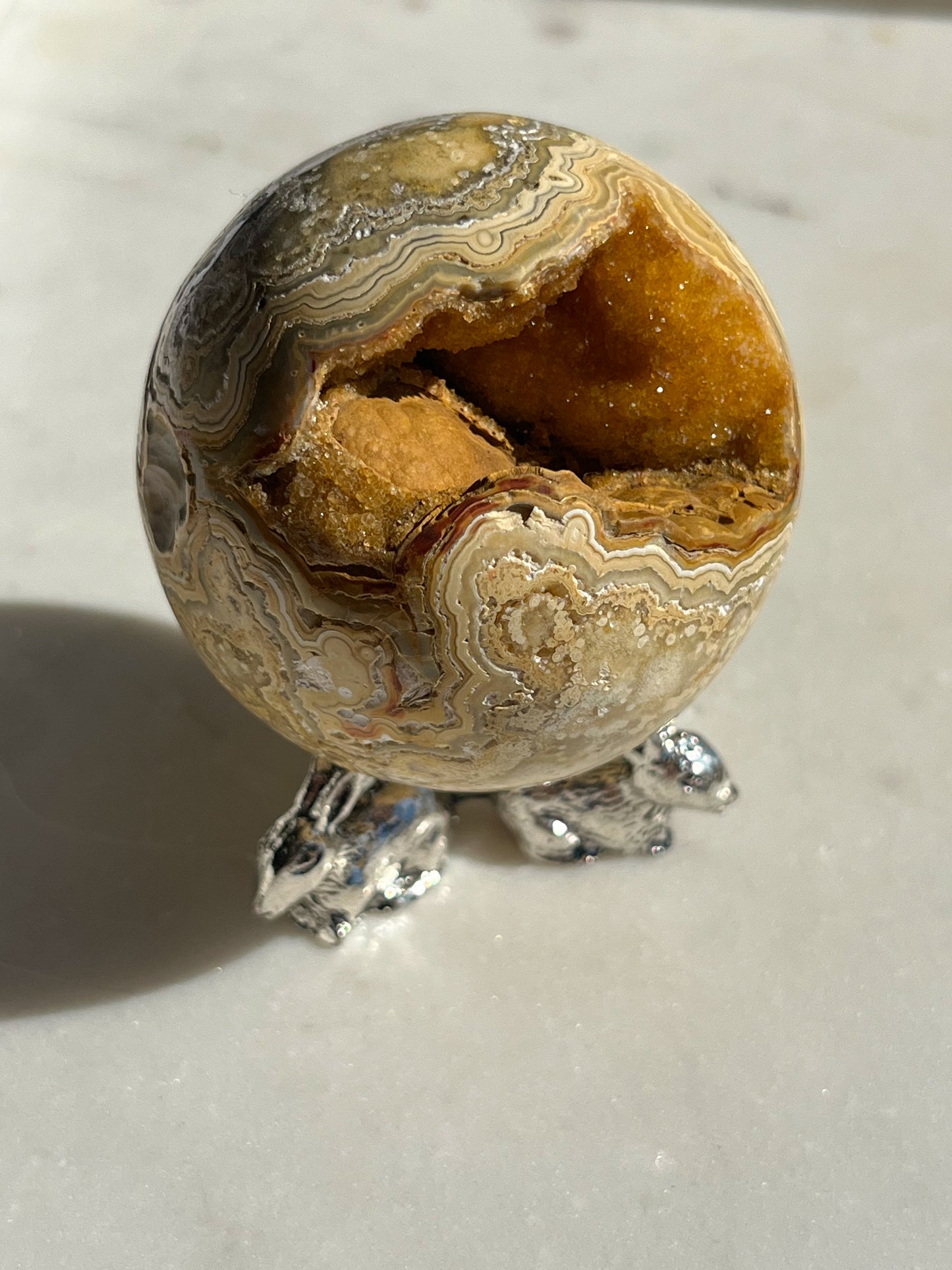 Golden Crazy Lace Agate Sphere #E