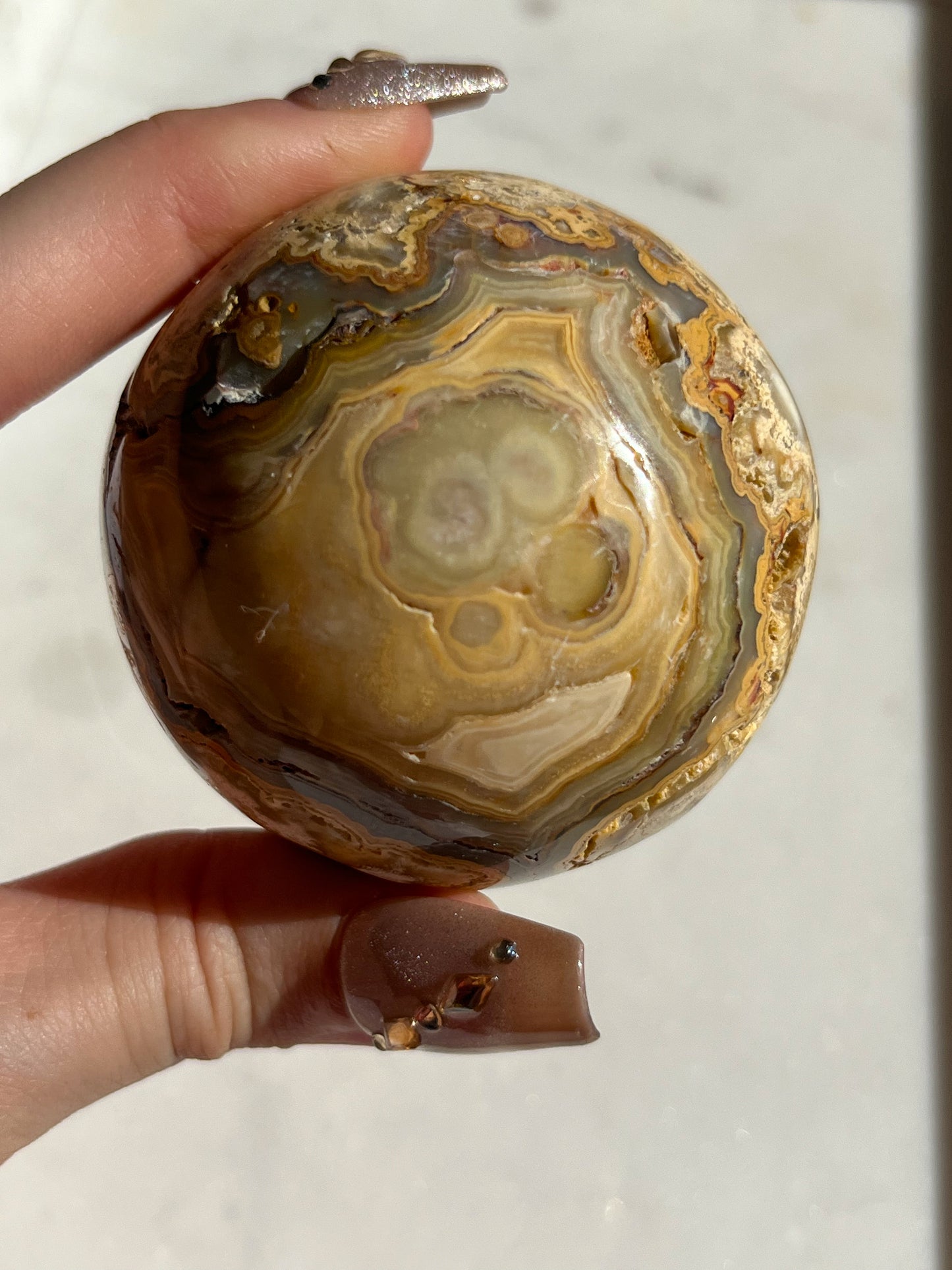 Golden Crazy Lace Agate Sphere #F