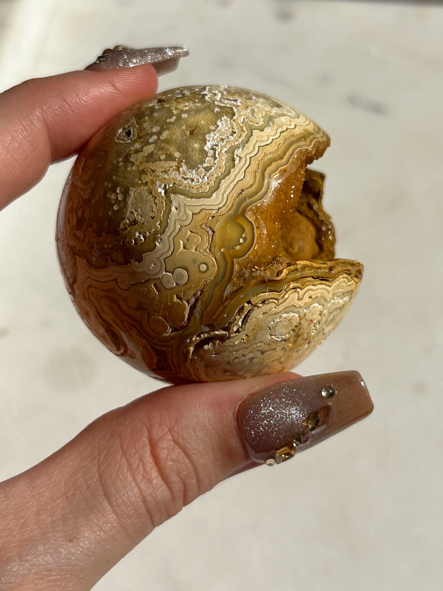 Golden Crazy Lace Agate Sphere #G