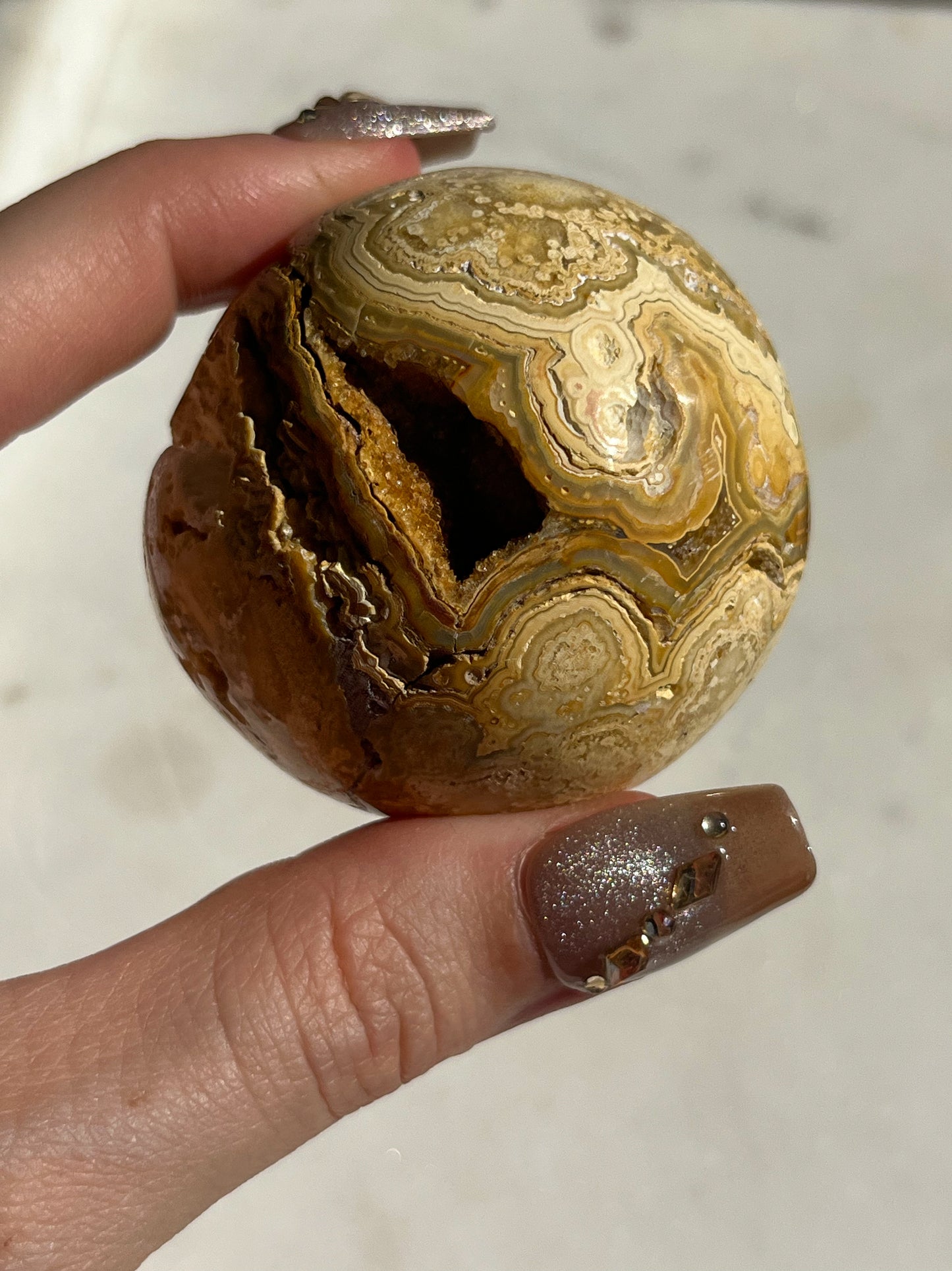 Golden Crazy Lace Agate Sphere #G