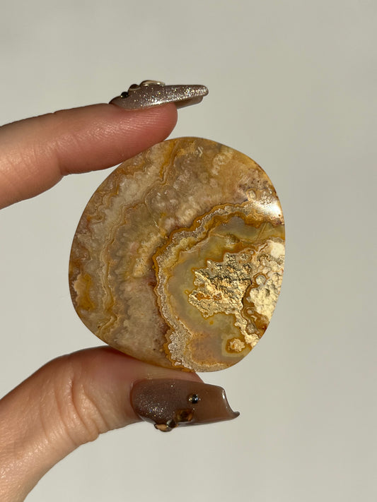 Golden Lace Agate Flat Stone A