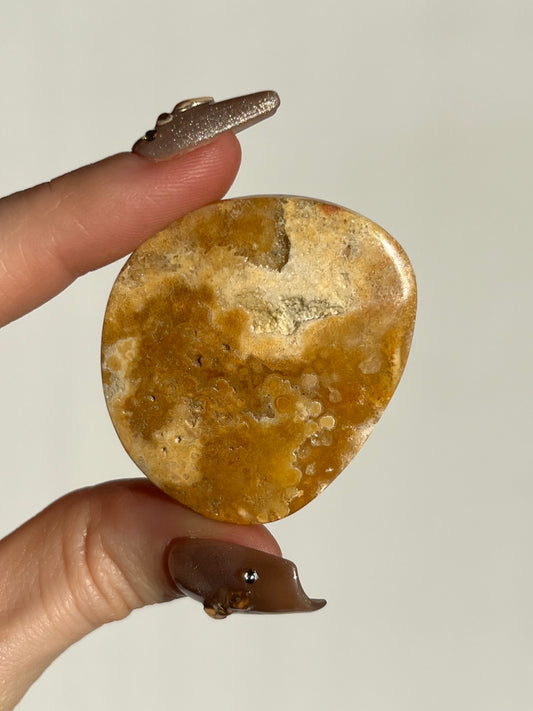 Golden Lace Agate Flat Stone C