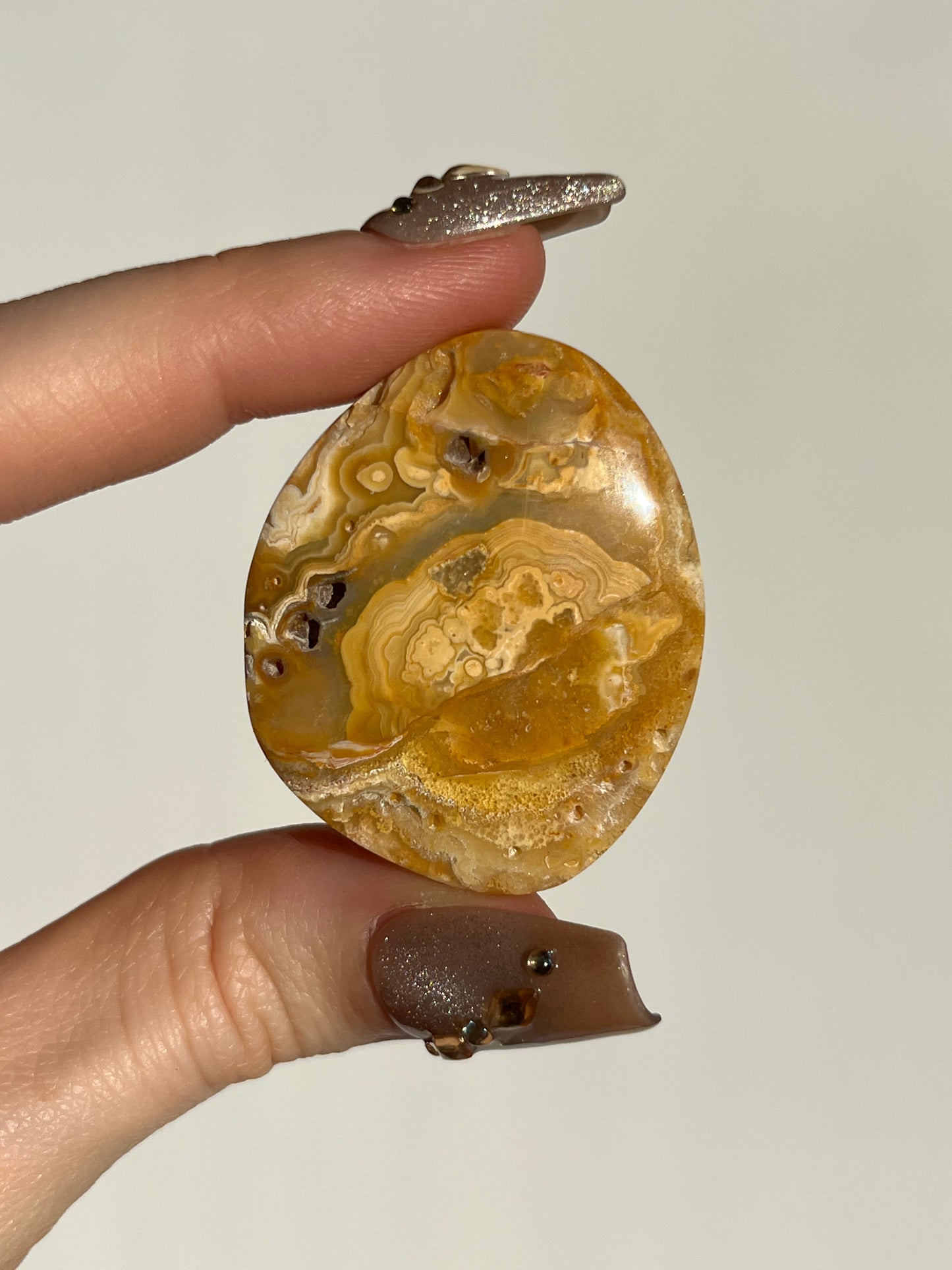 Golden Lace Agate Flat Stone F