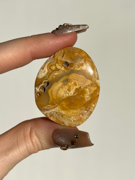 Golden Lace Agate Flat Stone F