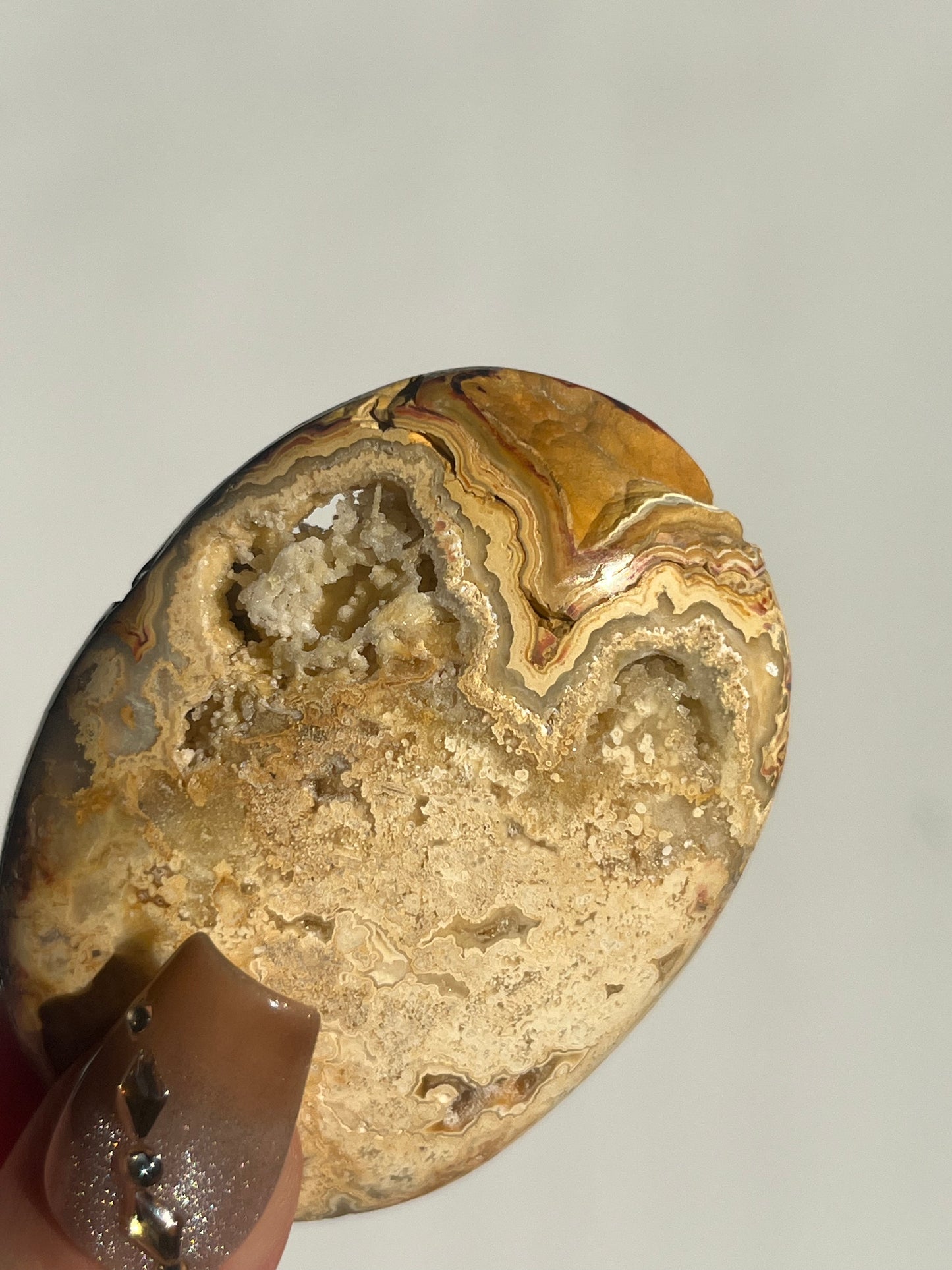 Druzy Golden Lace Agate Palmstone