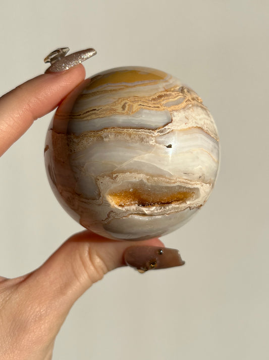 Druzy Golden Lace Agate Sphere G