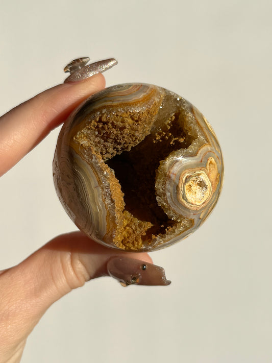 Druzy Golden Lace Agate Sphere H