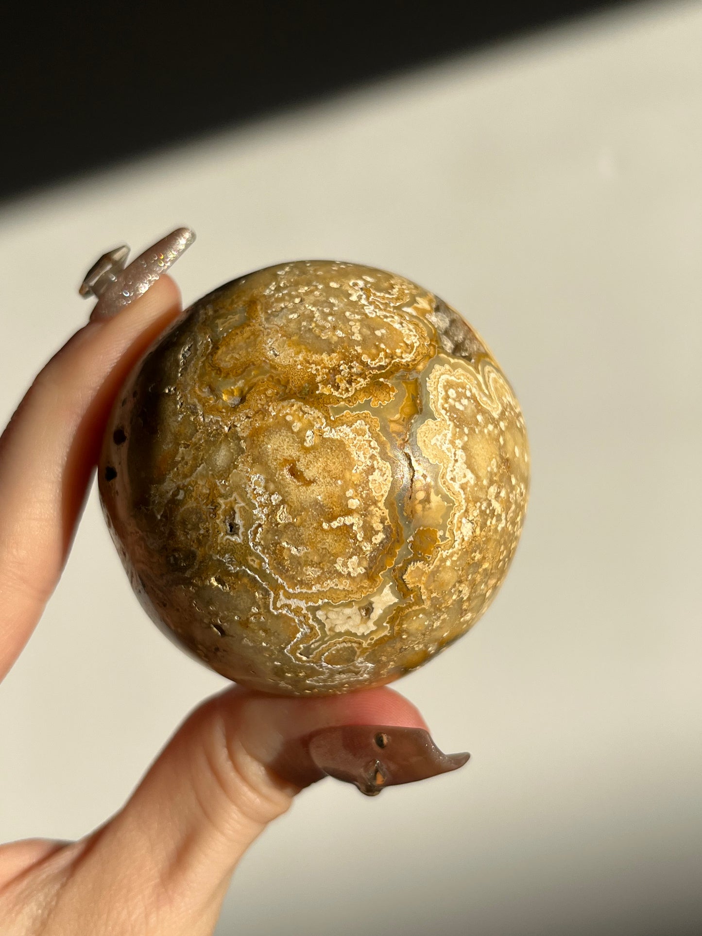 Druzy Golden Lace Agate Sphere J