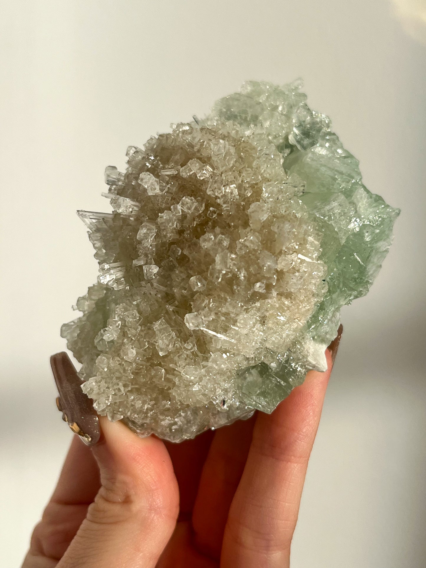 Green Apophyllite with Thomsonite, Mesolite & Calcite Specimen #2