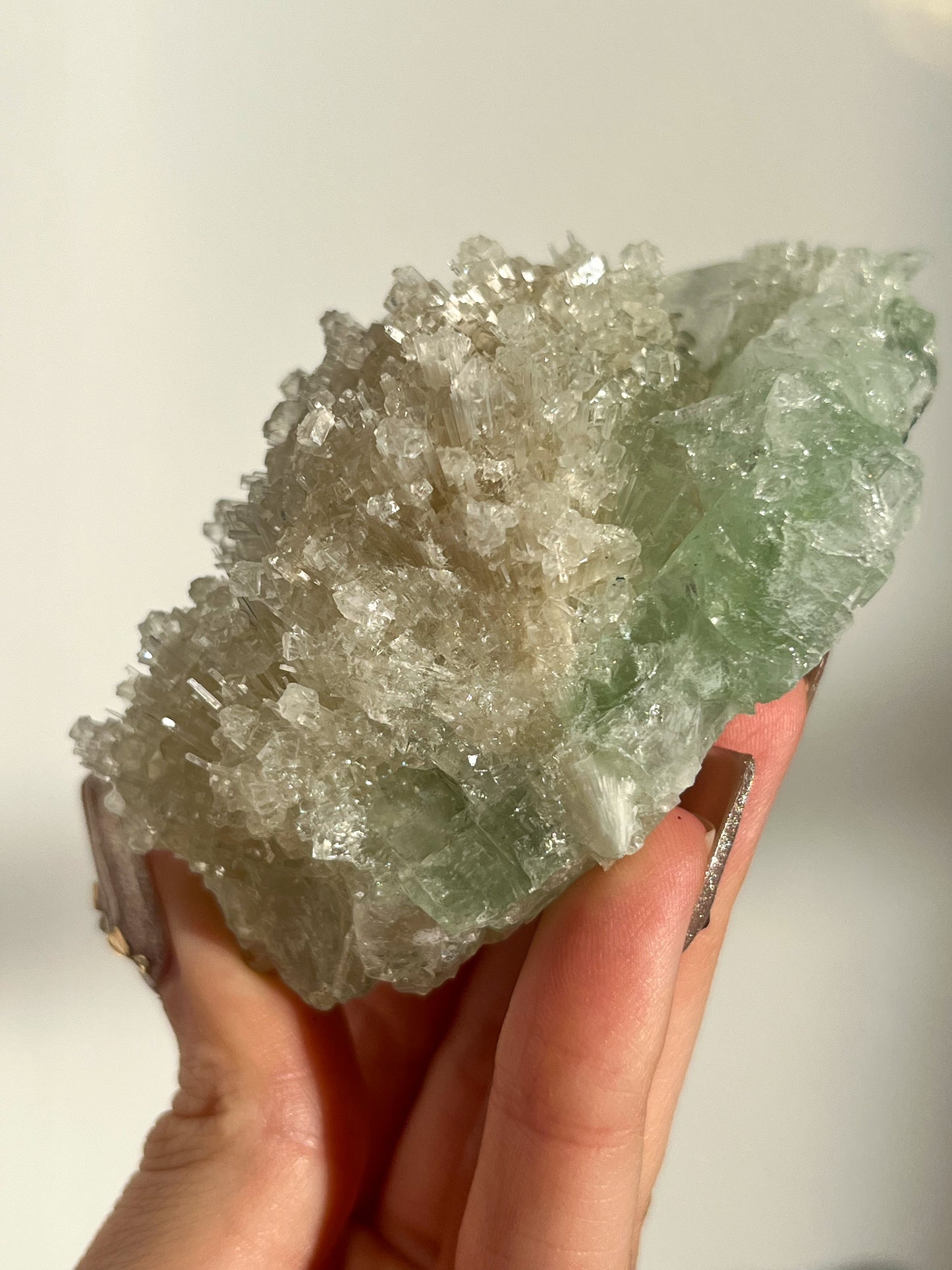 Green Apophyllite with Thomsonite, Mesolite & Calcite Specimen #2