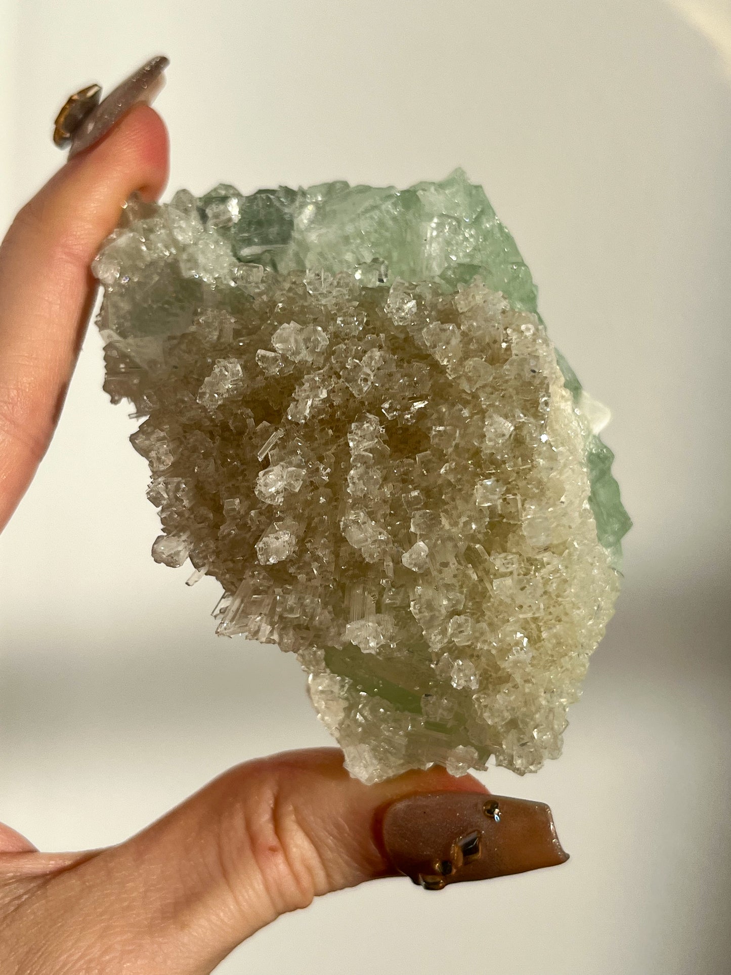 Green Apophyllite with Thomsonite, Mesolite & Calcite Specimen #2