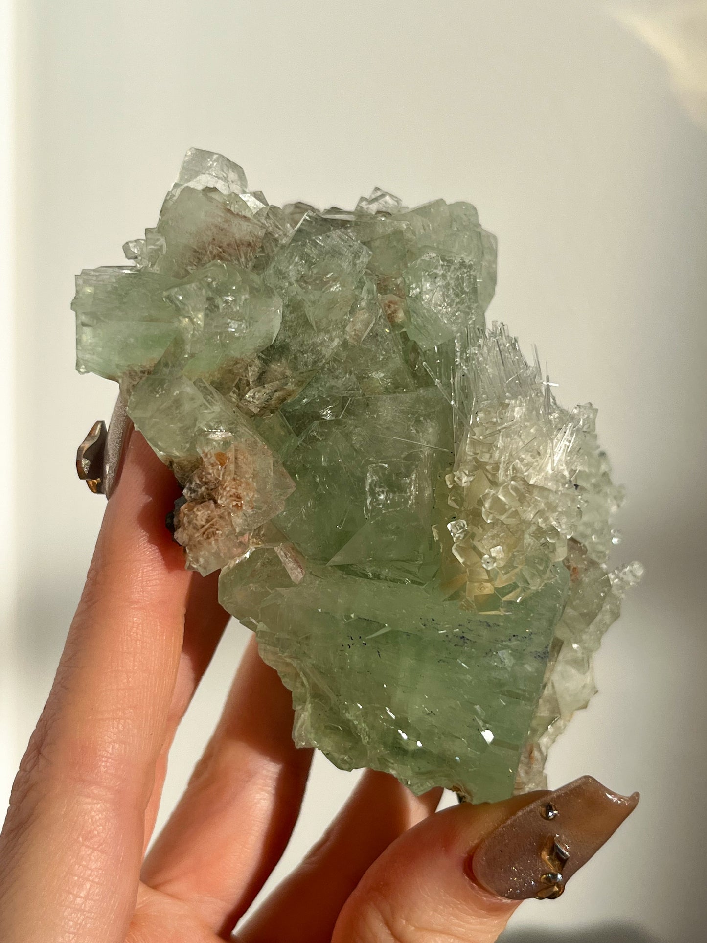 Green Apophyllite with Thomsonite, Mesolite & Calcite Specimen #3