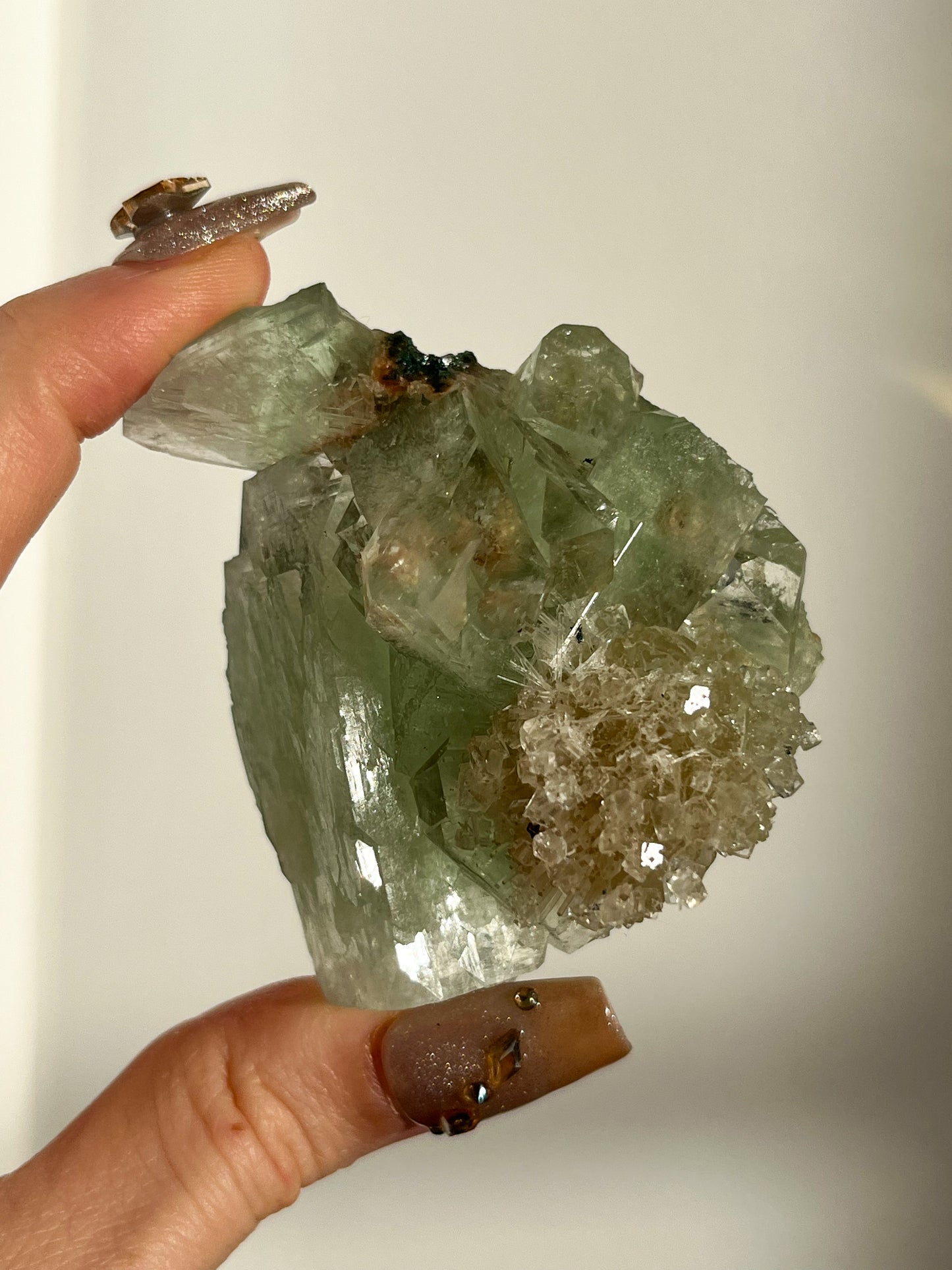 Green Apophyllite with Thomsonite, Mesolite & Calcite Specimen #6